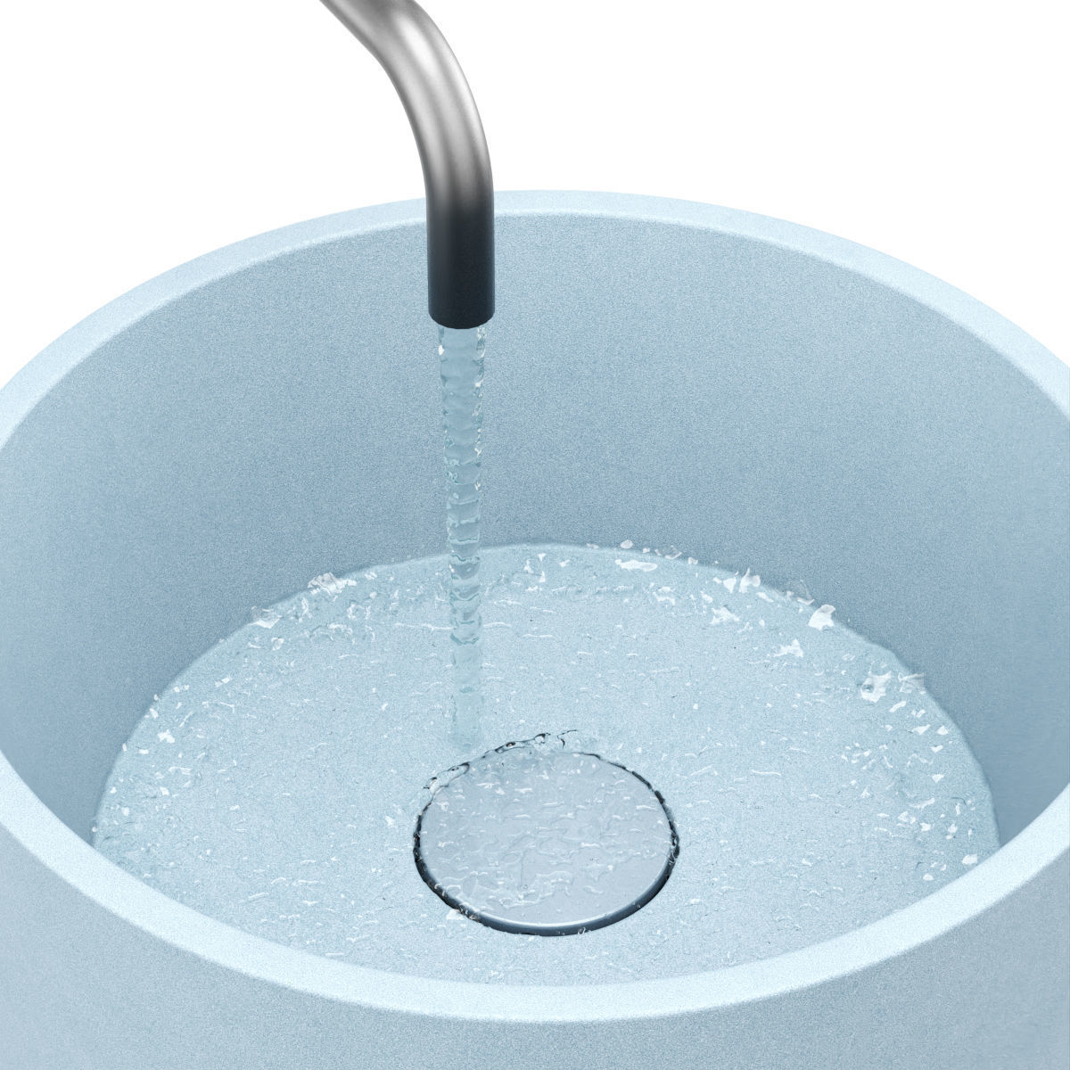 Kale gray round sink 3D model_3