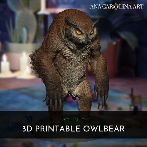 DnD Owlbear by Ana Carolina Art 3D print model