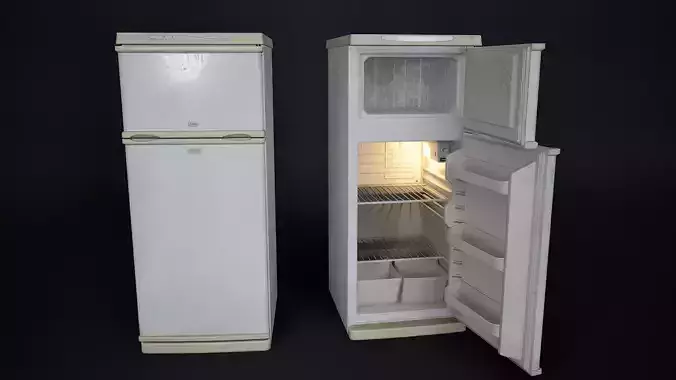Old Fridge Low-poly 3D model