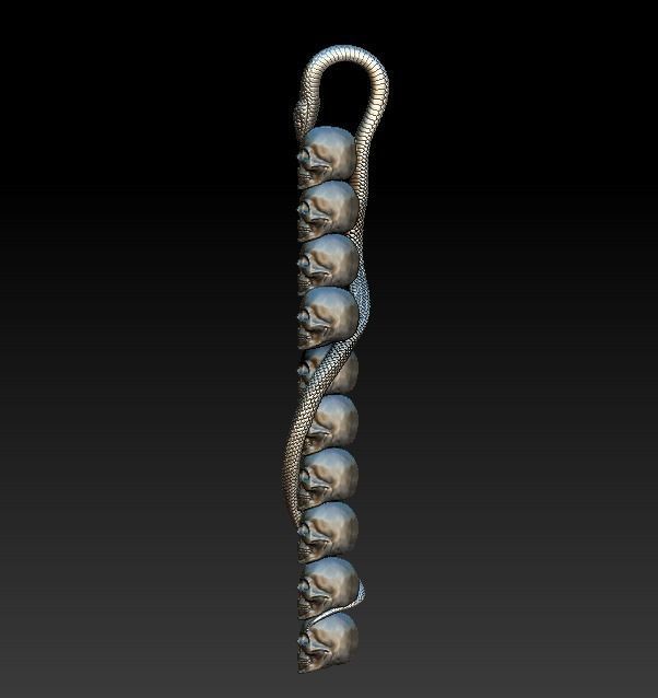 Cross skulls serpent snake biker gothic 3D print model_12