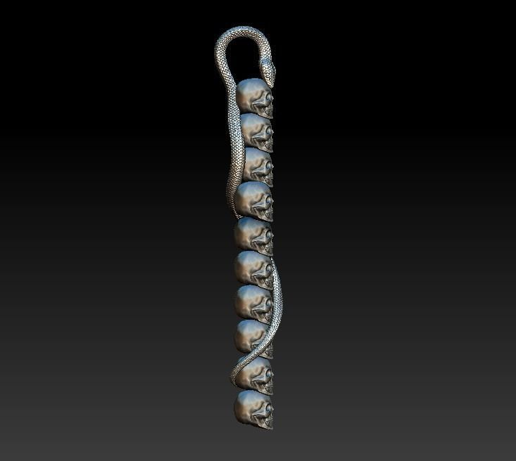 Cross skulls serpent snake biker gothic 3D print model_9