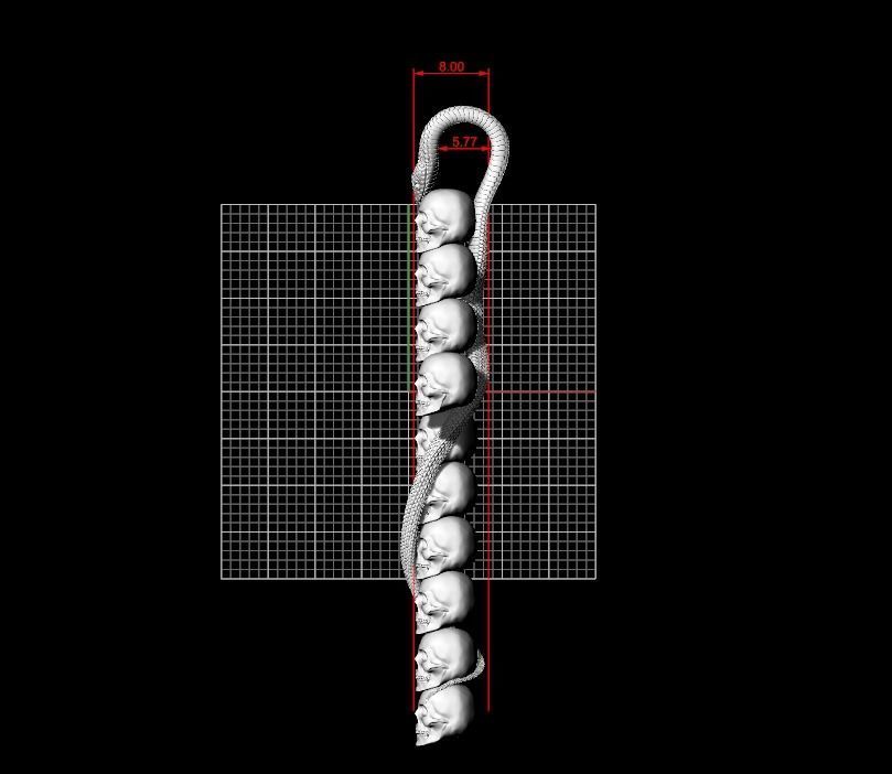 Cross skulls serpent snake biker gothic 3D print model_15