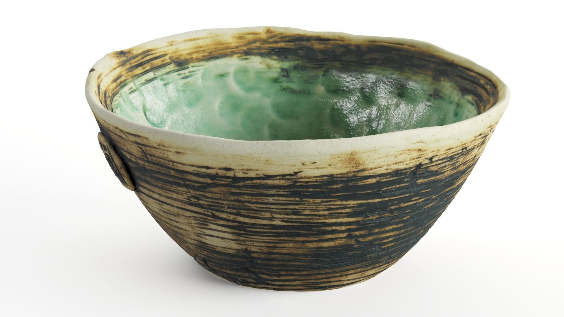 Handmade Ceramic Bowl Angoba 3D model_15