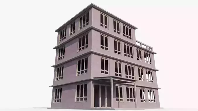 Village Hotel Low-poly 3D model