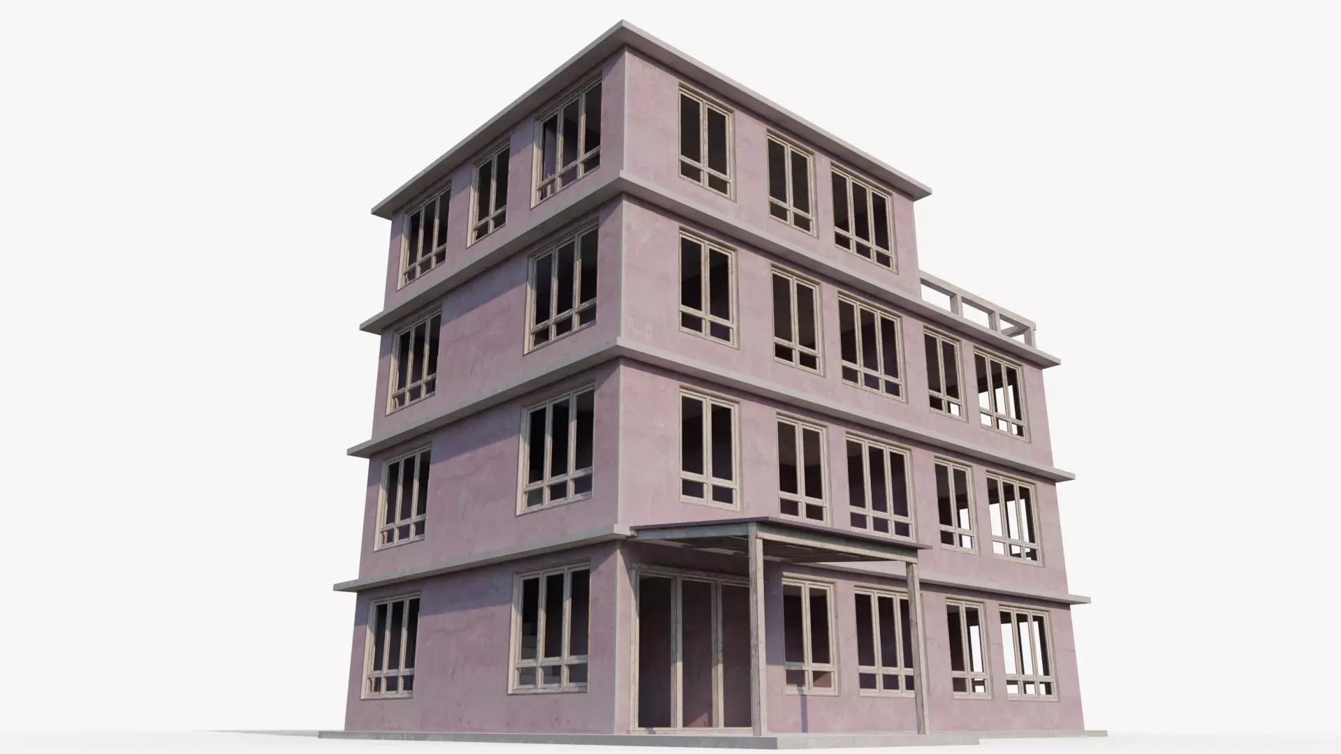 Village Hotel Low-poly 3D model
