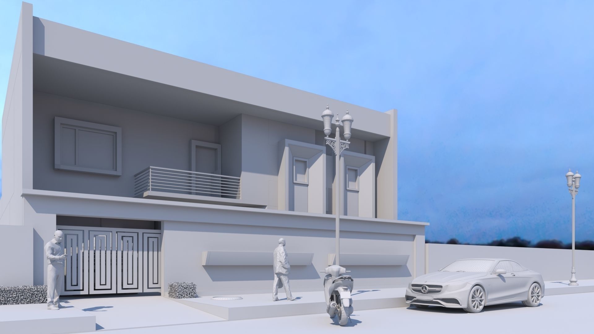 the rectangular house  3D model_5