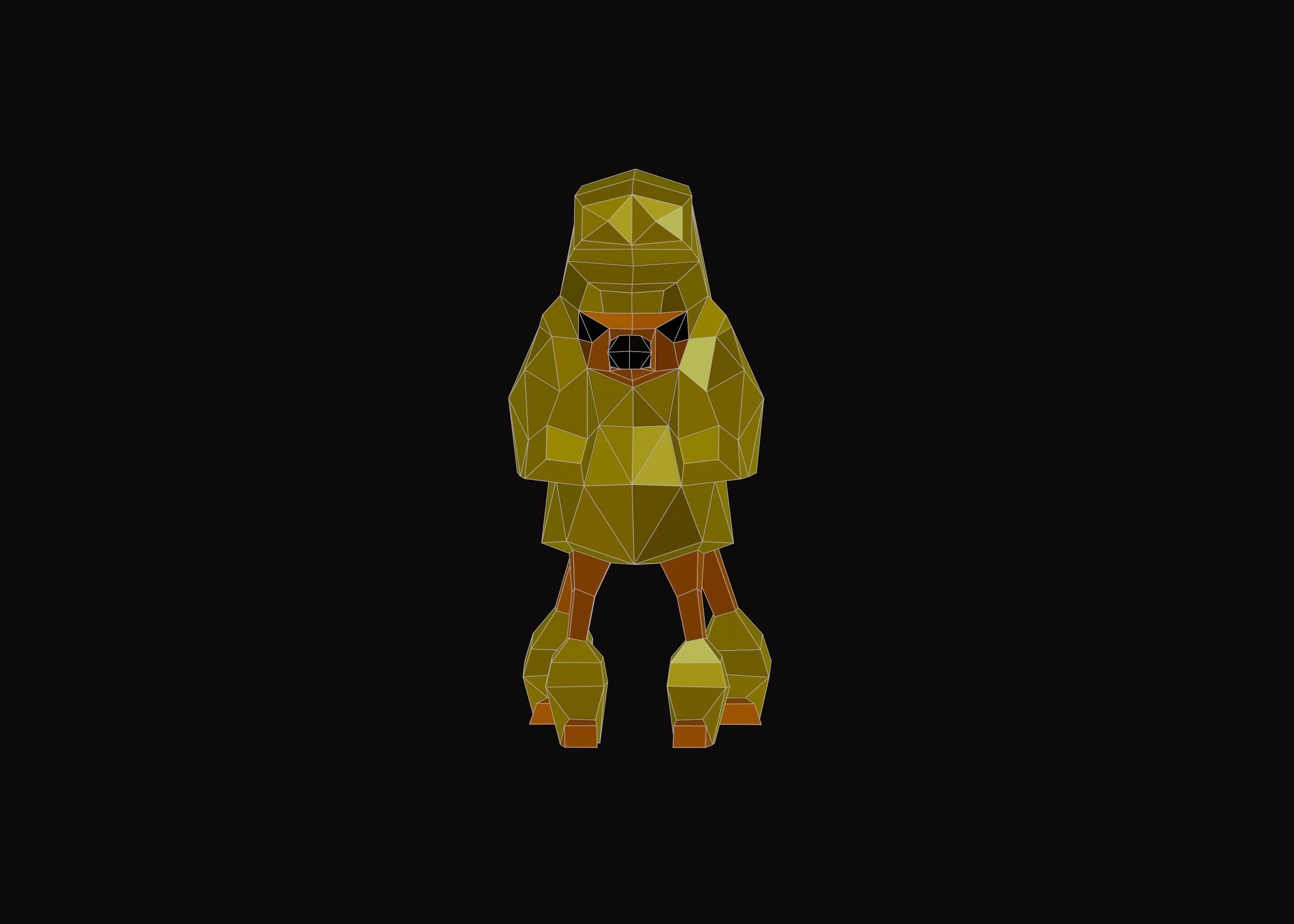 Polygonal Poodle Dog Low-poly 3D model_3
