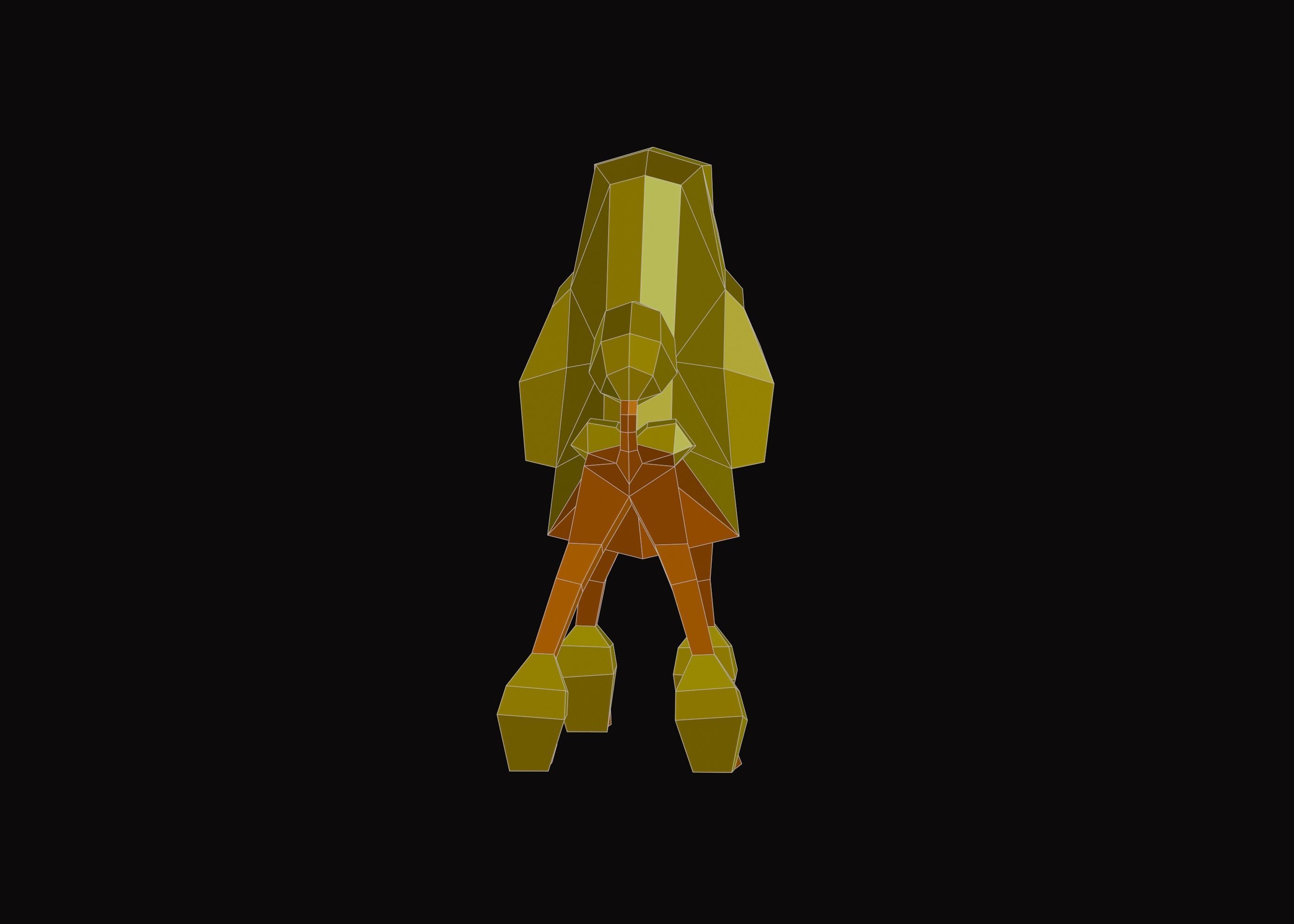 Polygonal Poodle Dog Low-poly 3D model_9