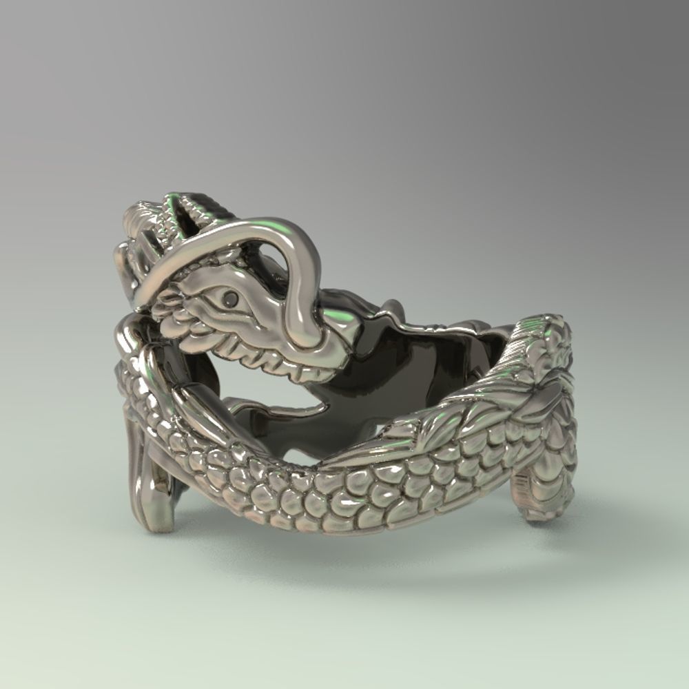 dragon ring 3D print model_3