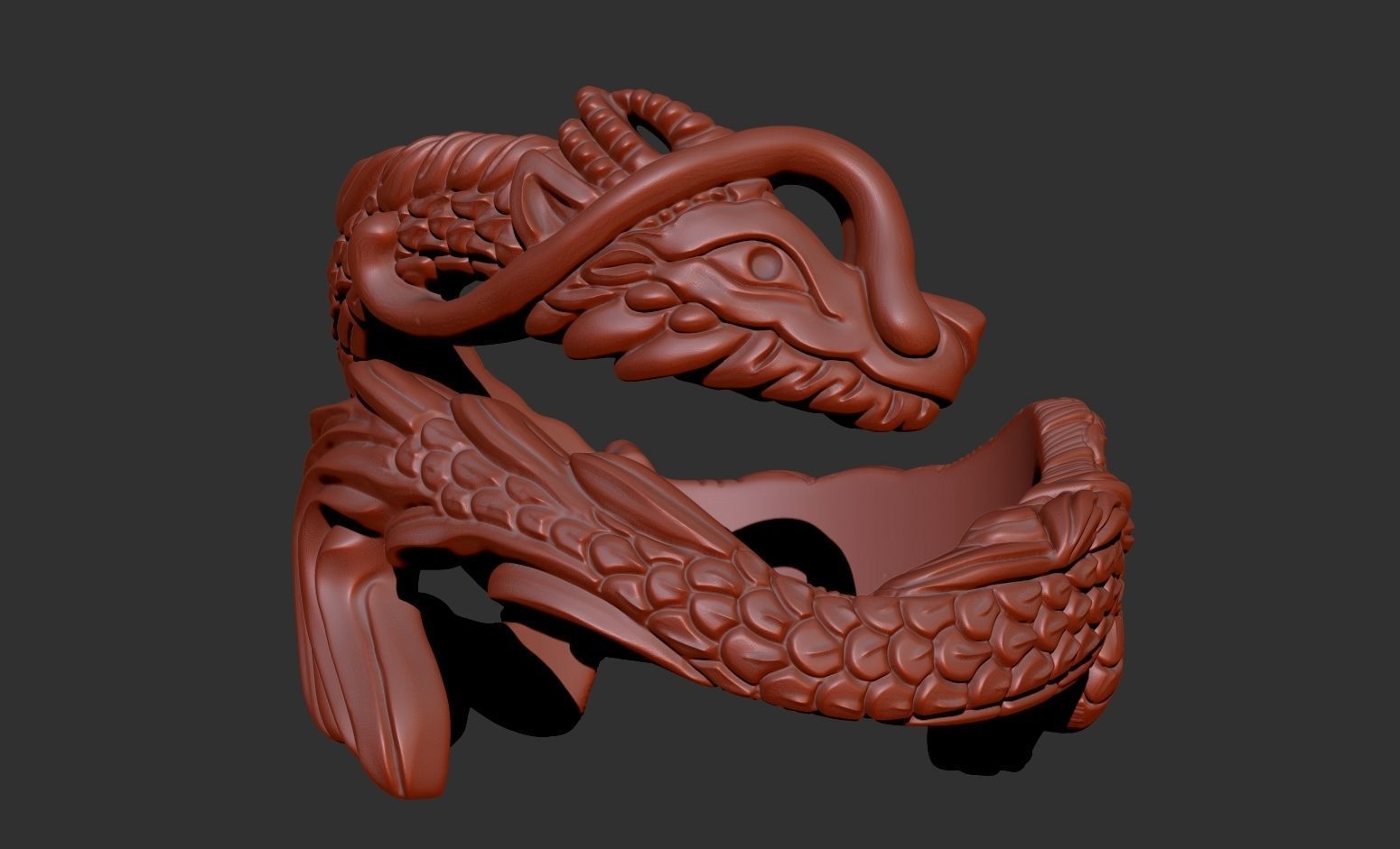 dragon ring 3D print model_7