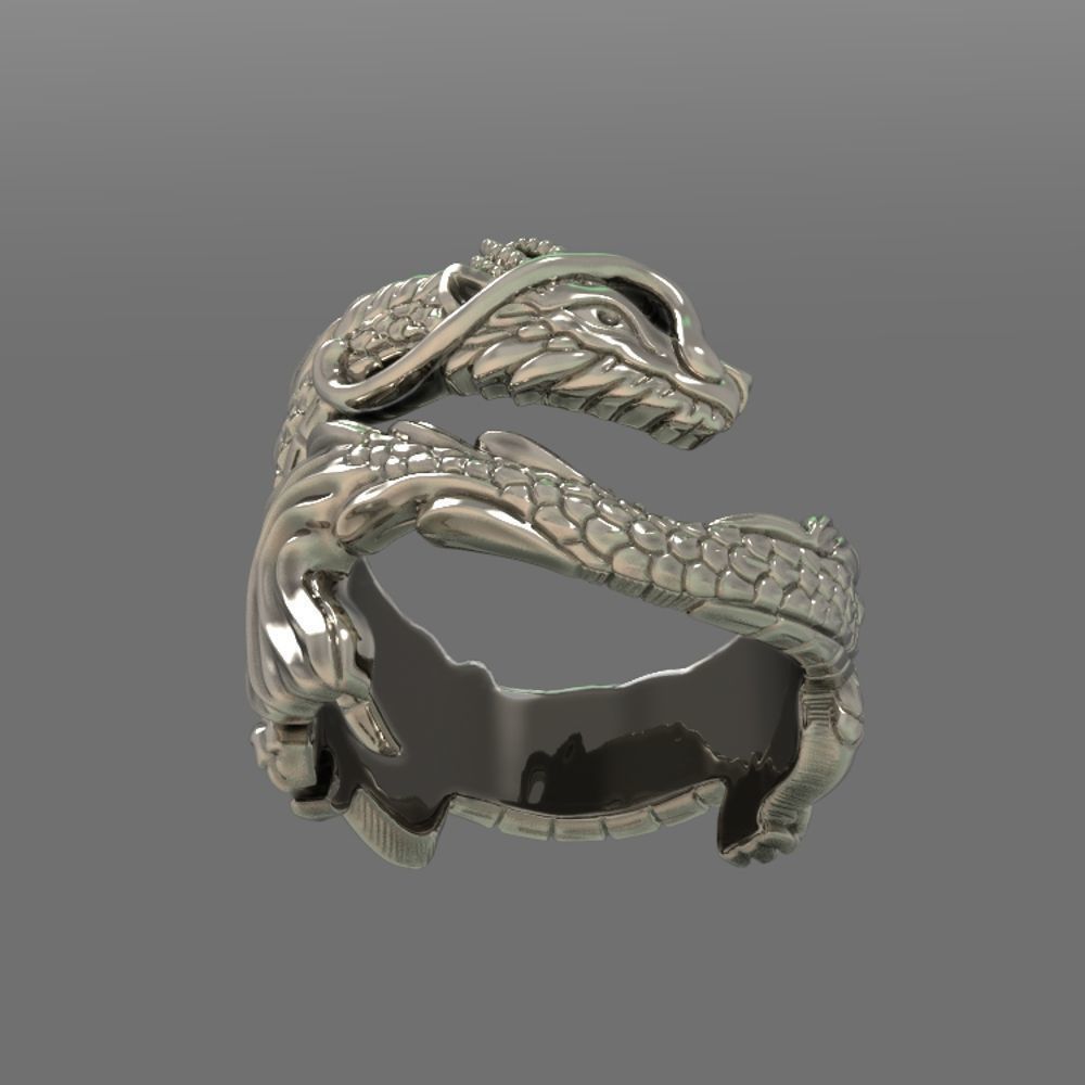 dragon ring 3D print model_2