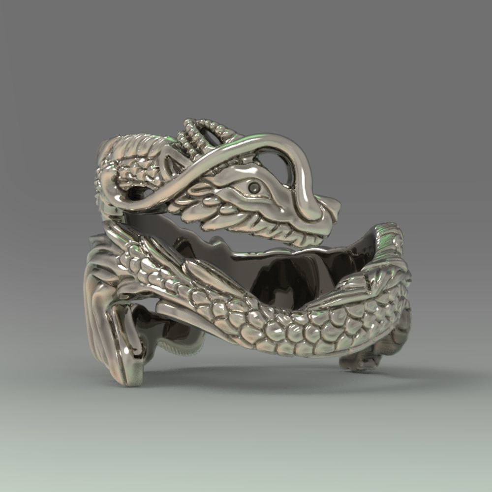 dragon ring 3D print model_6