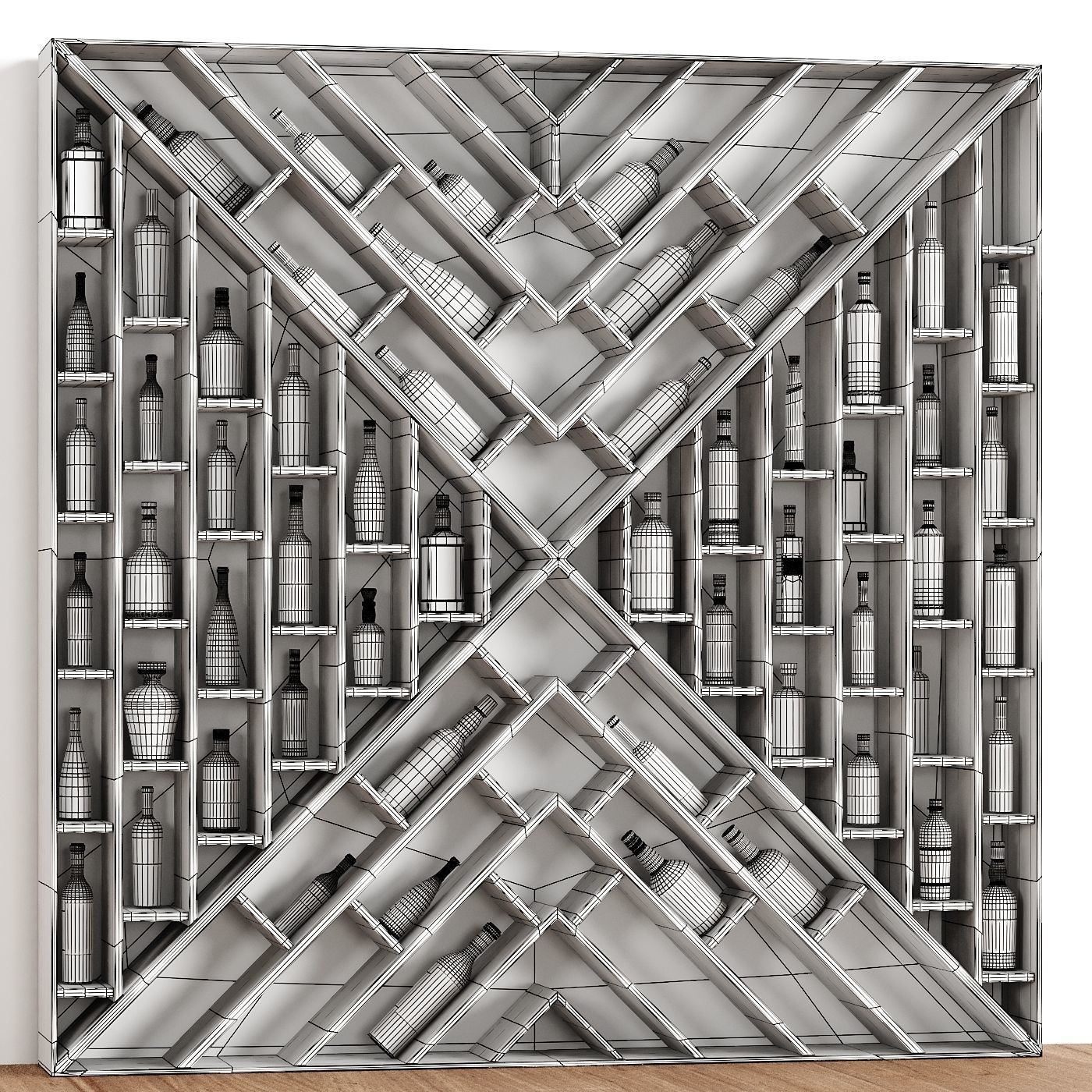 Bottle Rack Rack 9 3D model_2