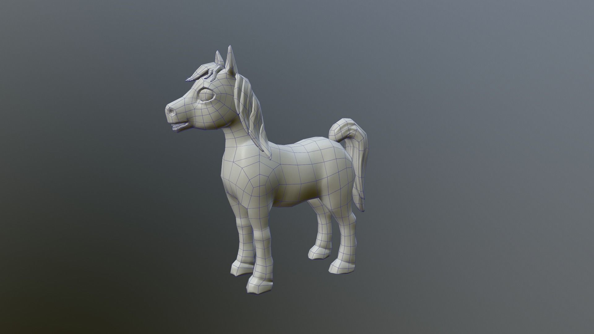 Stylized Horse Low-poly 3D model_3
