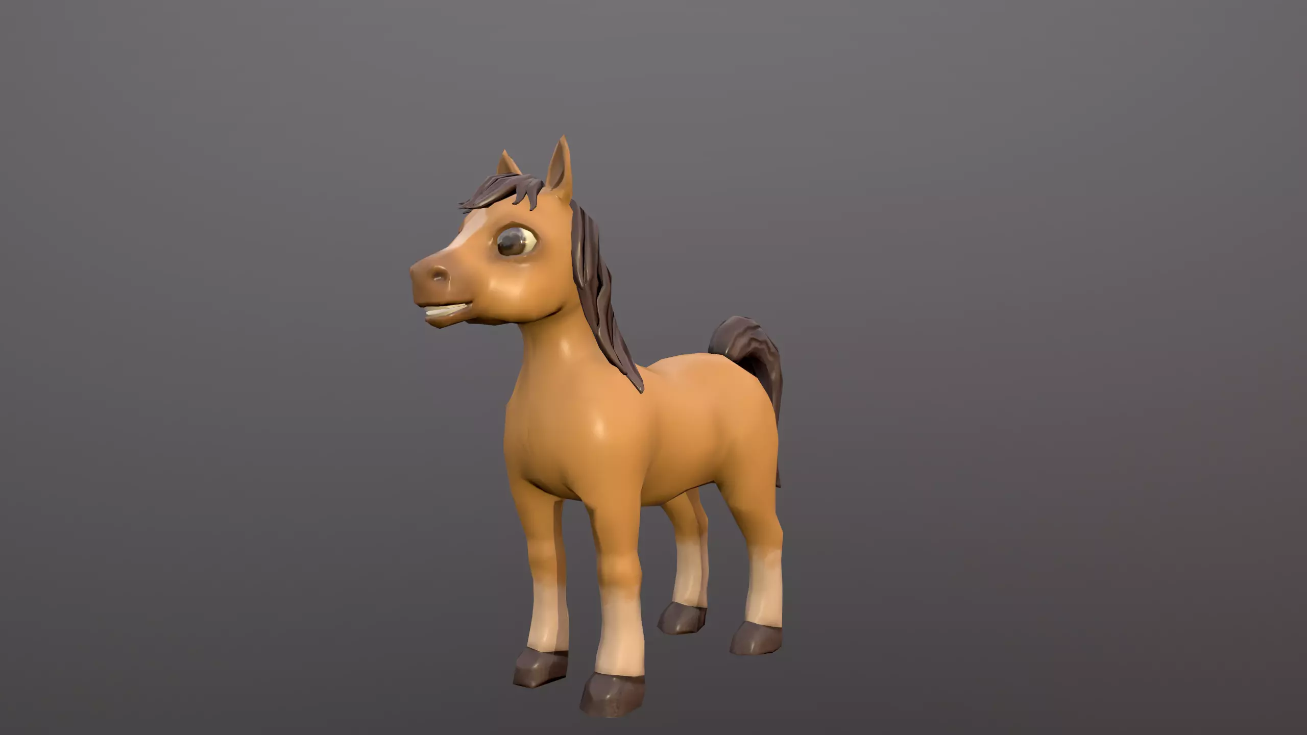 Stylized Horse Low-poly 3D model_0
