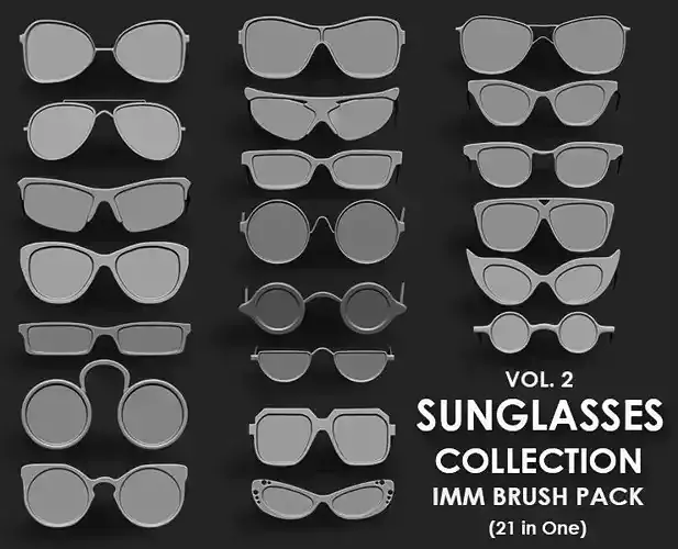 Sunglasses IMM Brush Pack 21 in One Vol 2 3D model