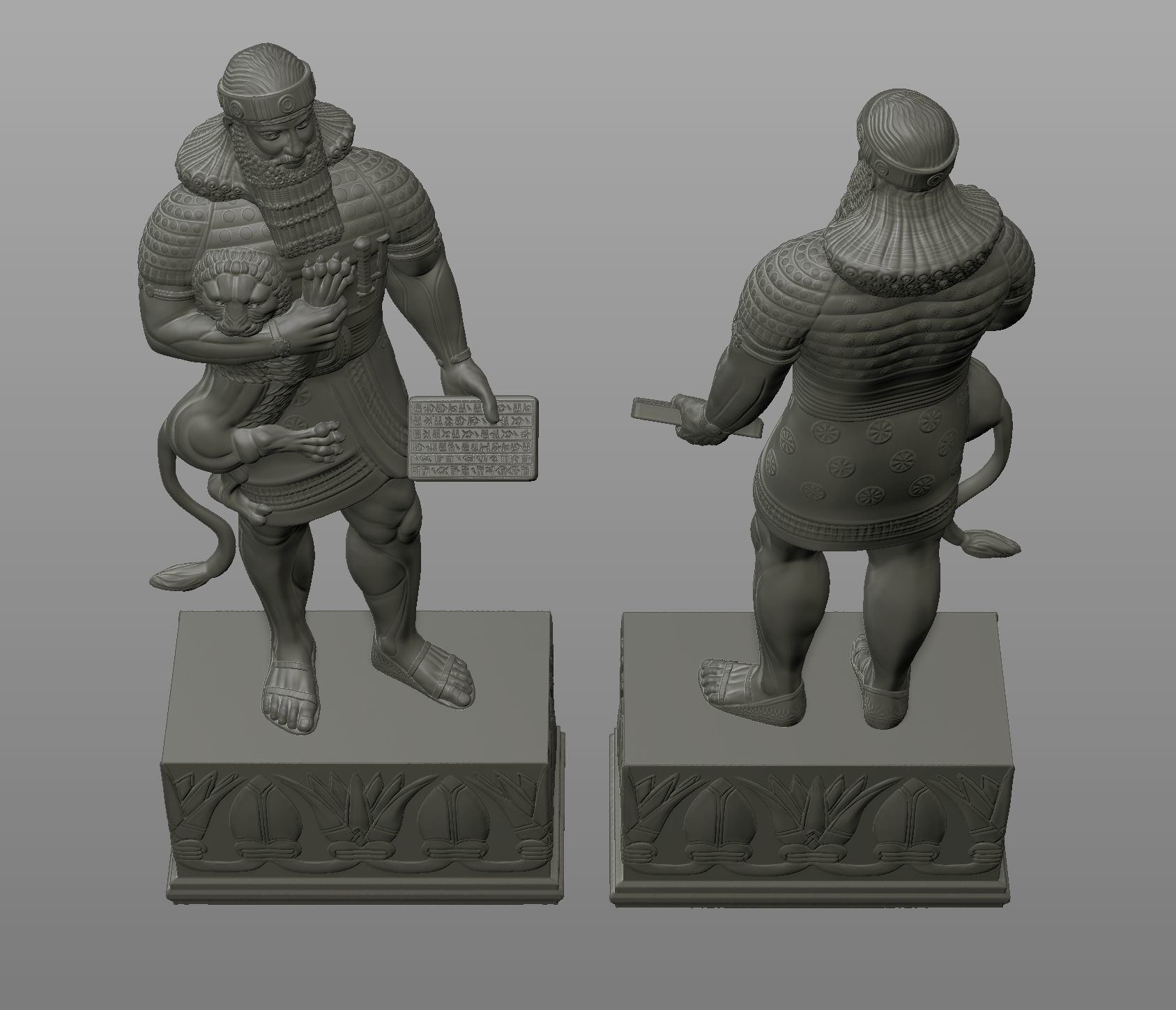 Ashurbanipal statue of person 3D print model_7