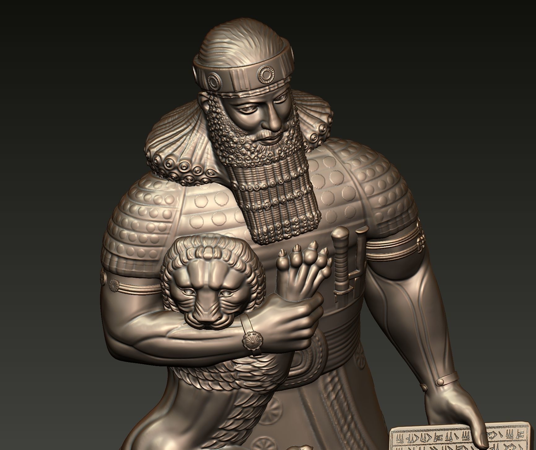 Ashurbanipal statue of person 3D print model_15