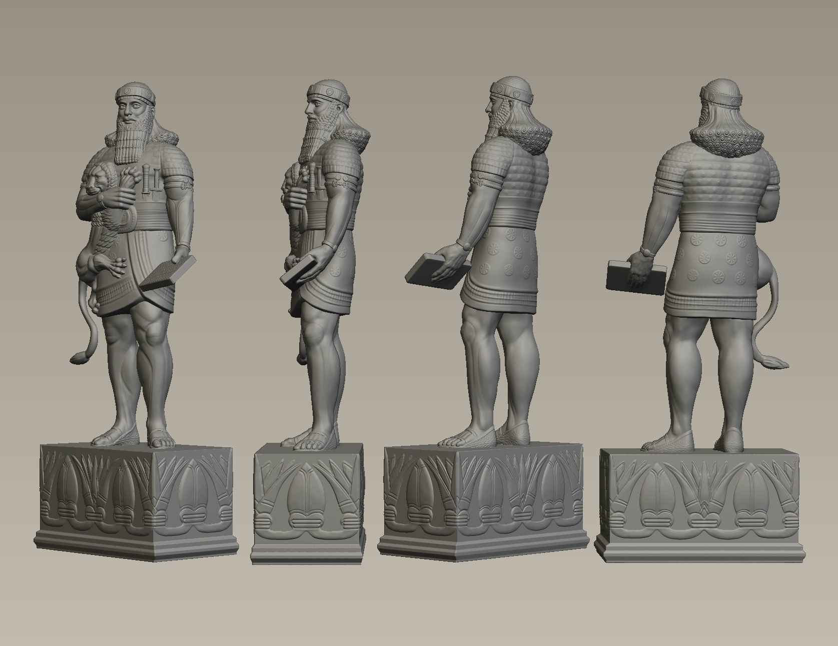 Ashurbanipal statue of person 3D print model_2
