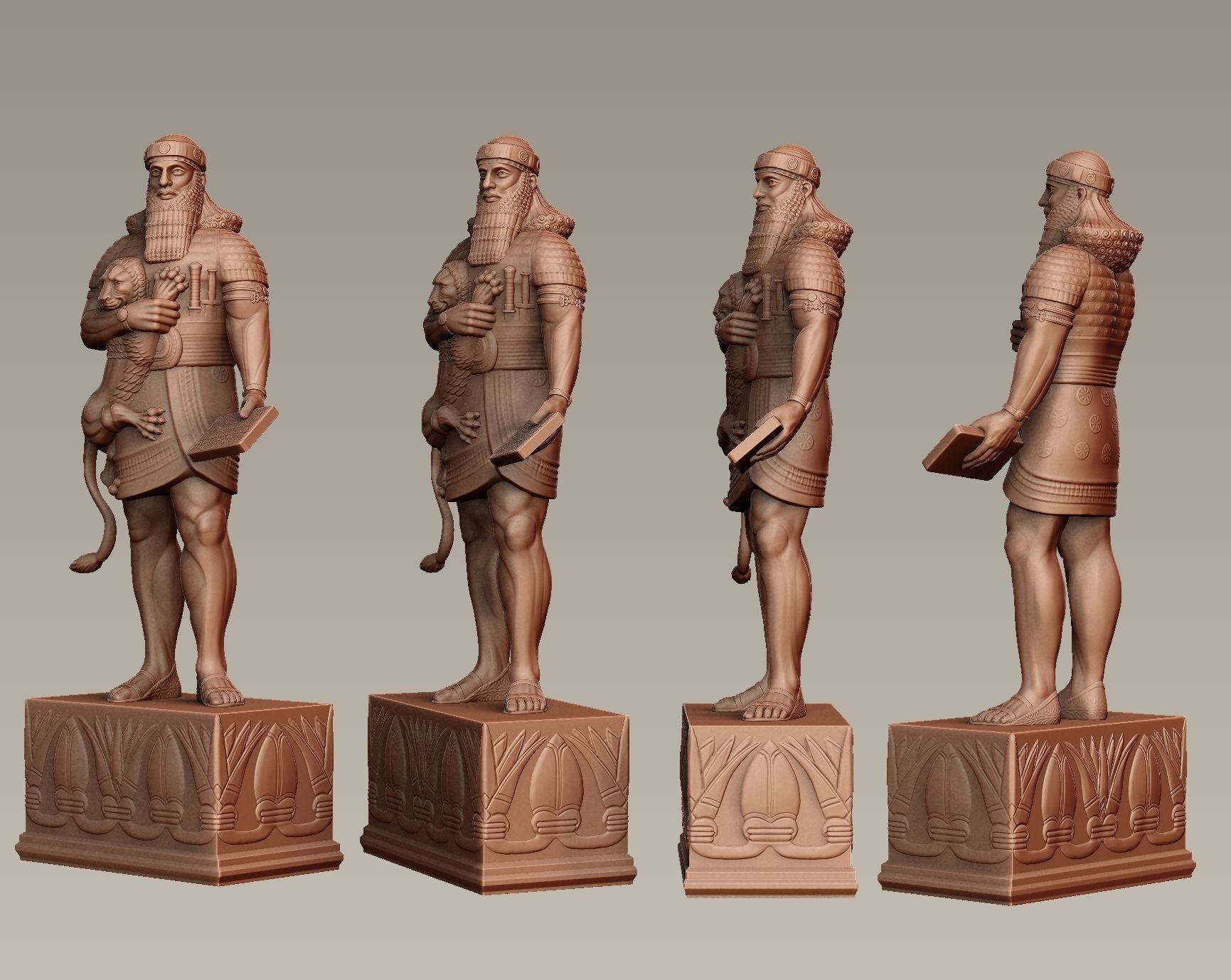 Ashurbanipal statue of person 3D print model_11