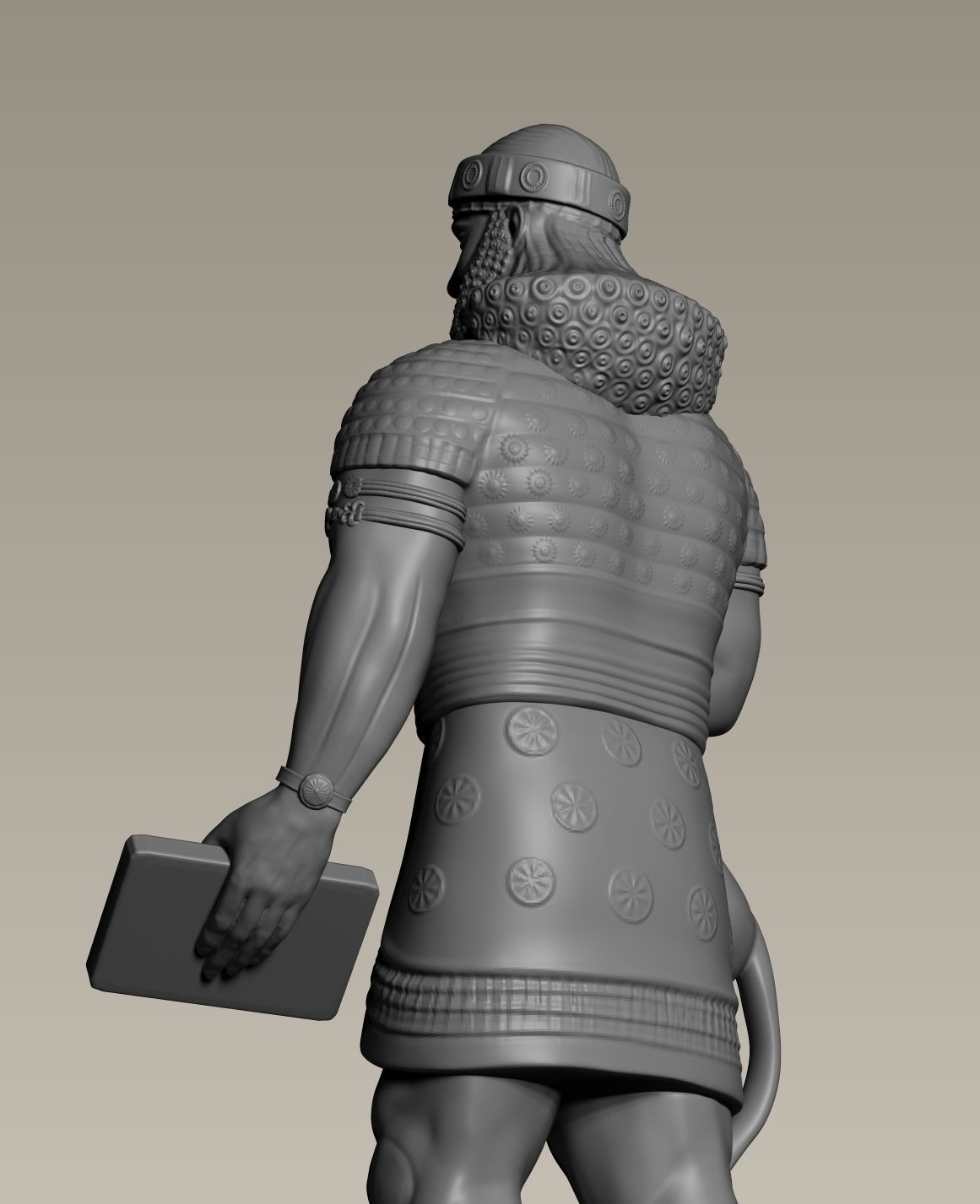 Ashurbanipal statue of person 3D print model_6