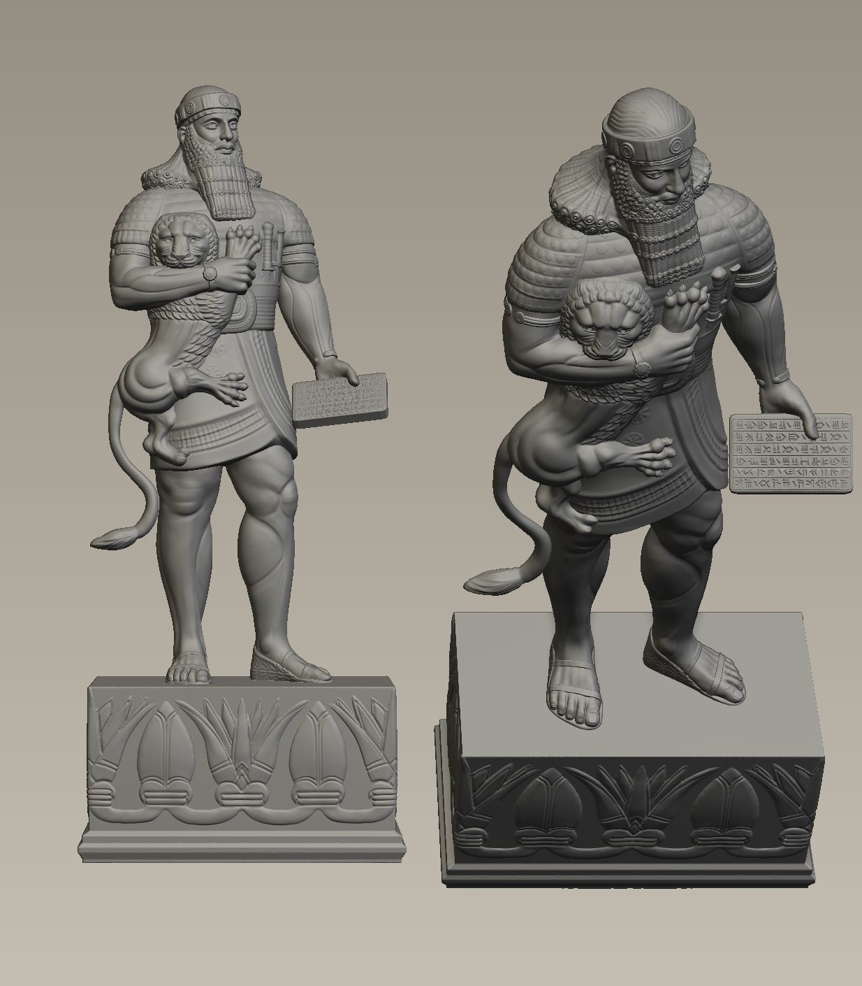 Ashurbanipal statue of person 3D print model_8