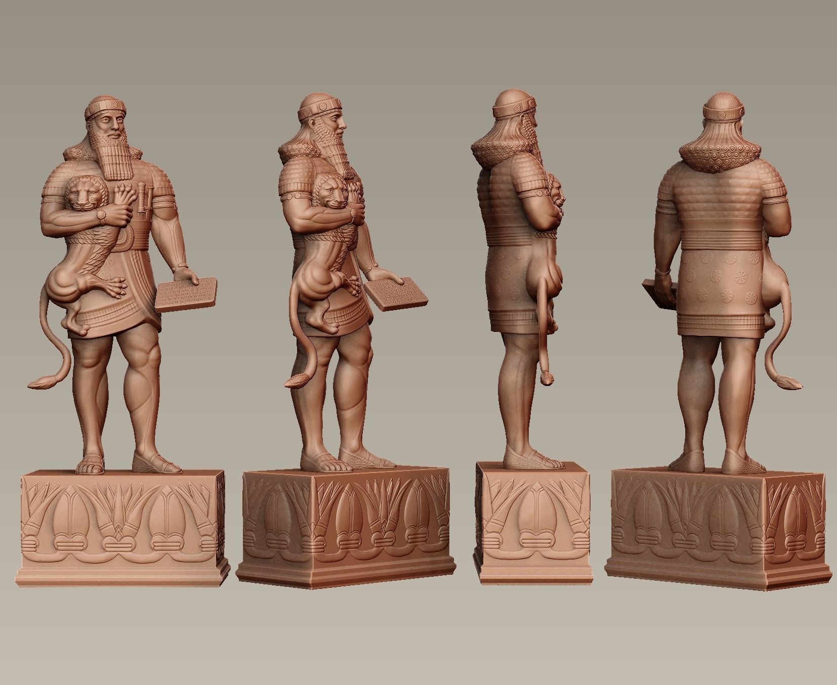 Ashurbanipal statue of person 3D print model_10