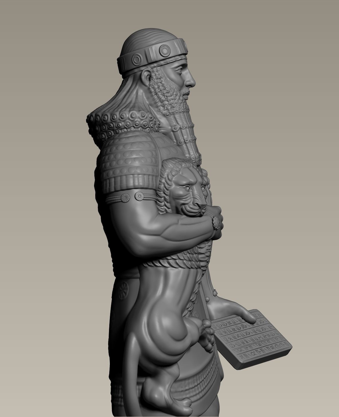 Ashurbanipal statue of person 3D print model_5