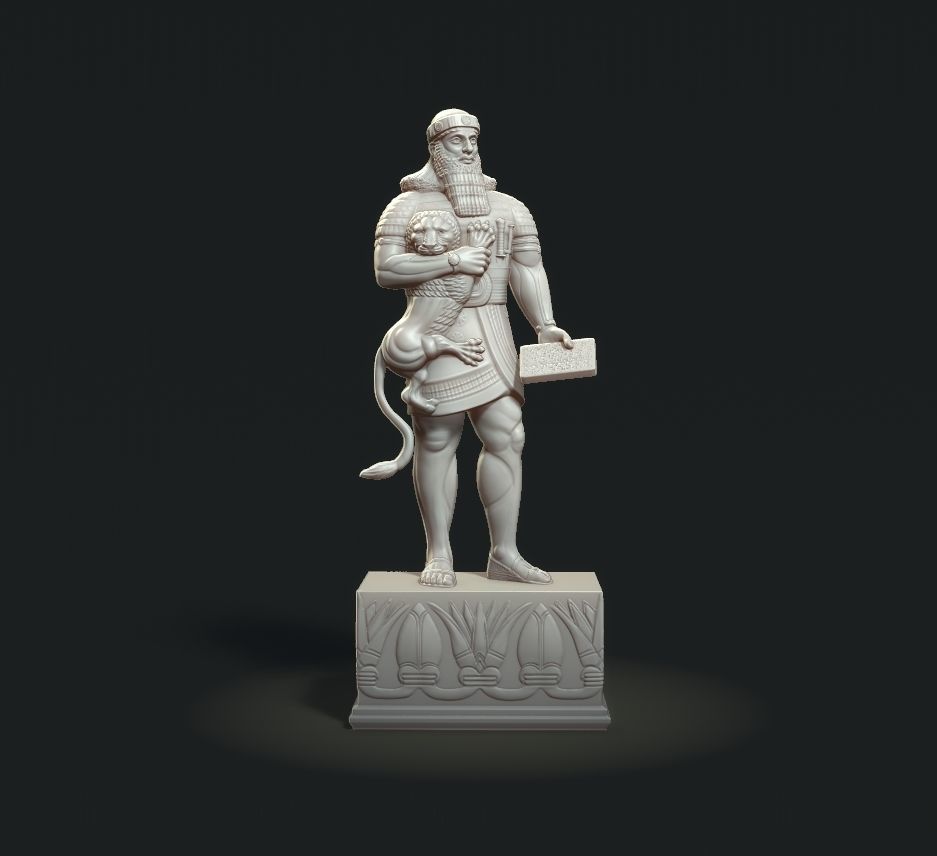 Ashurbanipal statue of person 3D print model_18