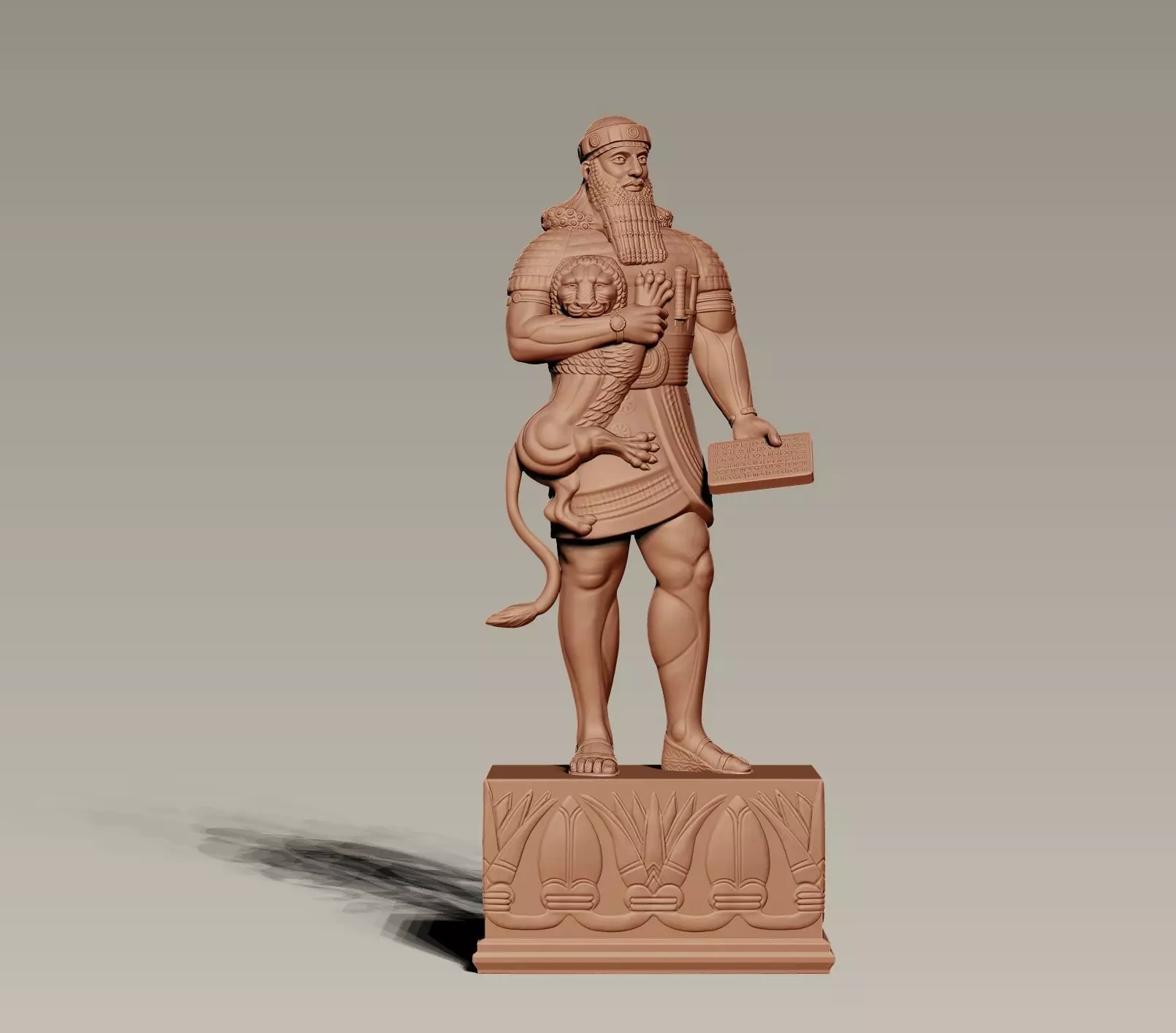 Ashurbanipal statue of person 3D print model_0