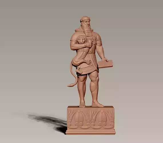 Ashurbanipal statue of person 3D print model