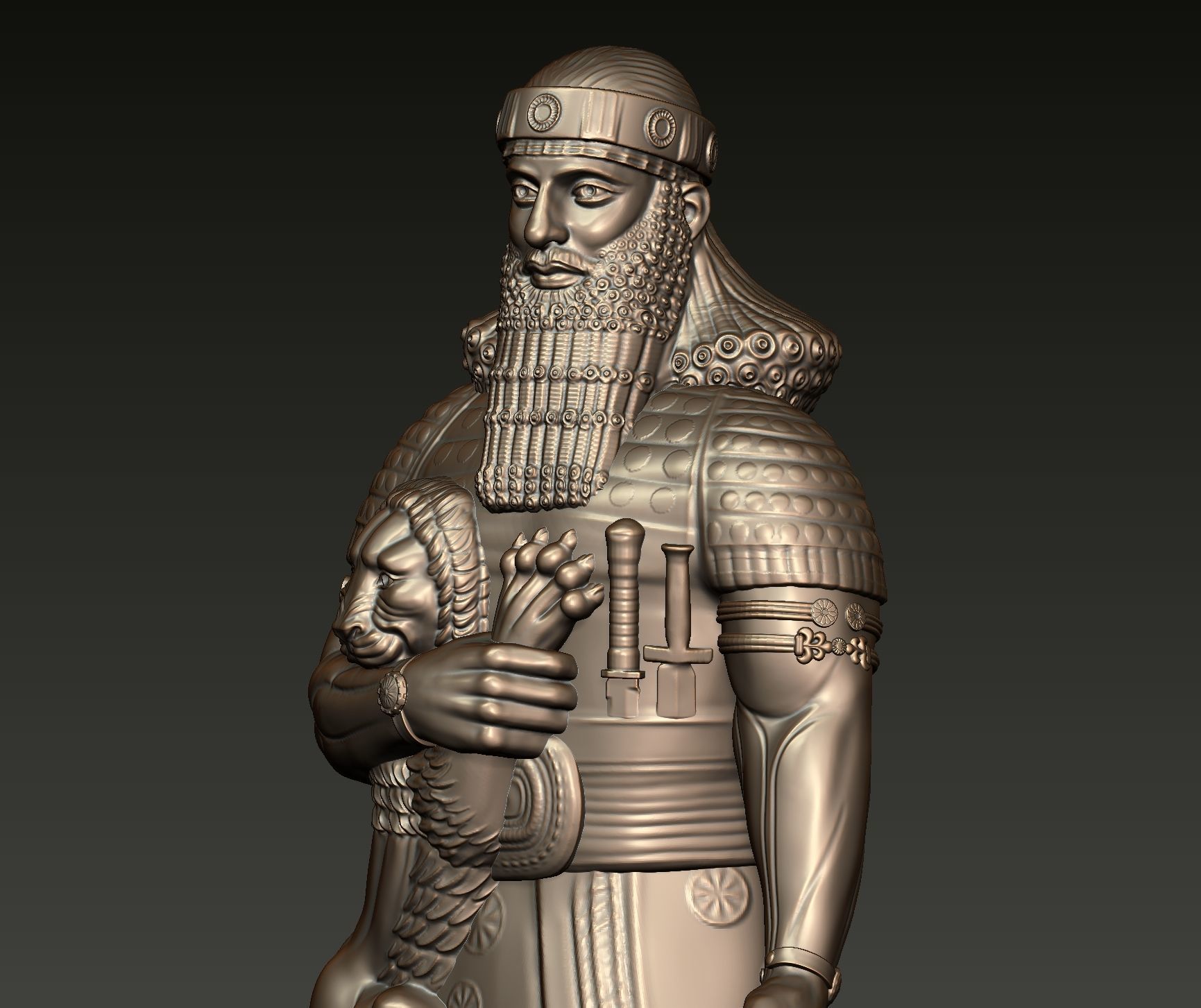 Ashurbanipal statue of person 3D print model_12