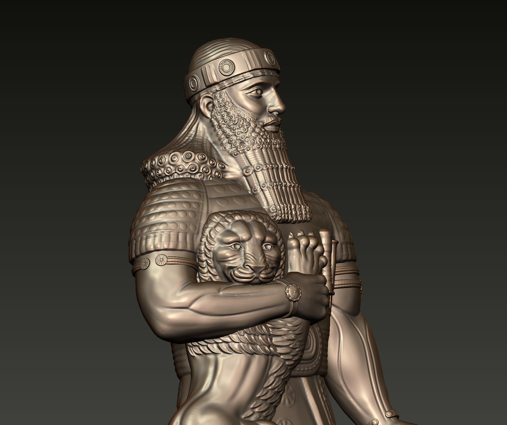 Ashurbanipal statue of person 3D print model_13