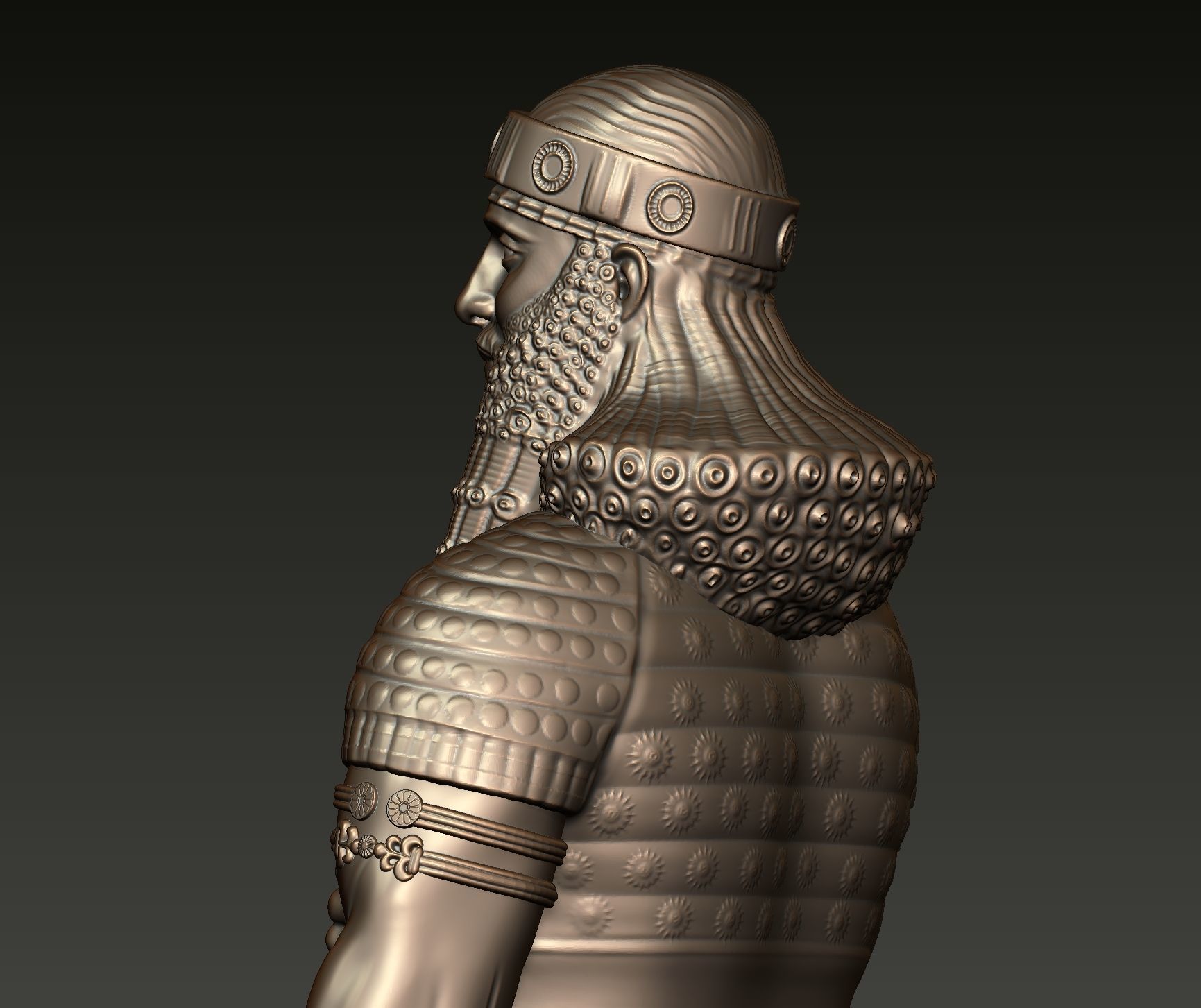 Ashurbanipal statue of person 3D print model_16