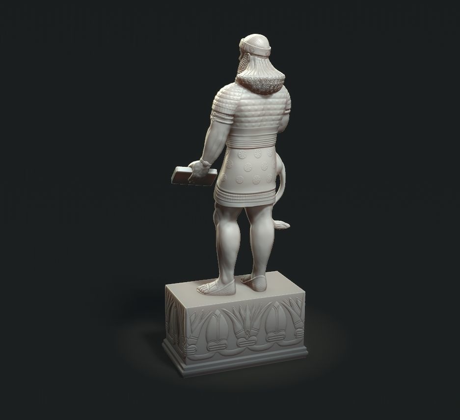 Ashurbanipal statue of person 3D print model_19
