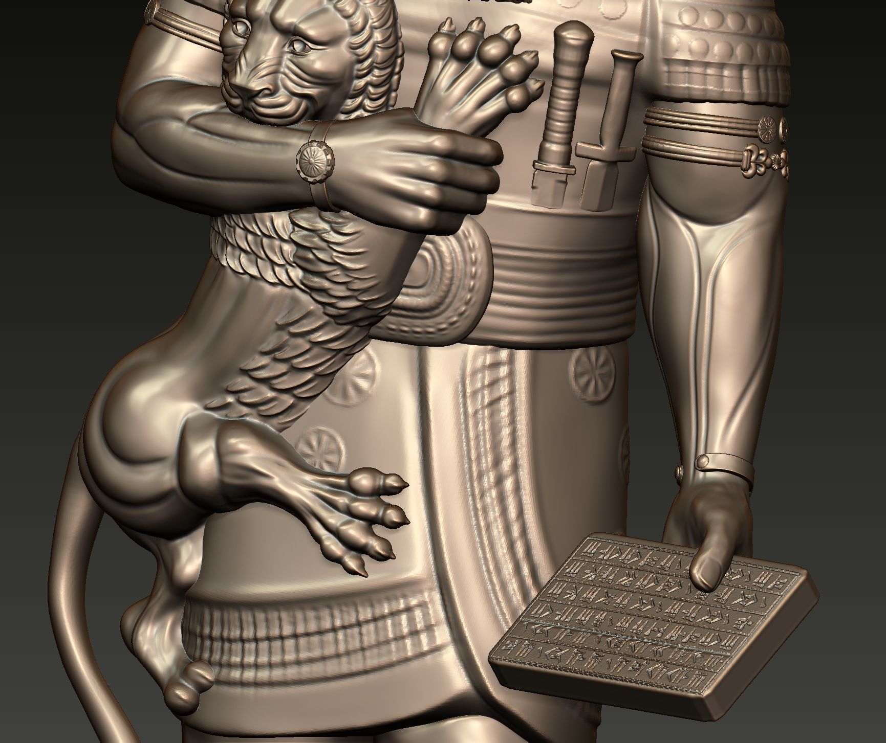 Ashurbanipal statue of person 3D print model_17