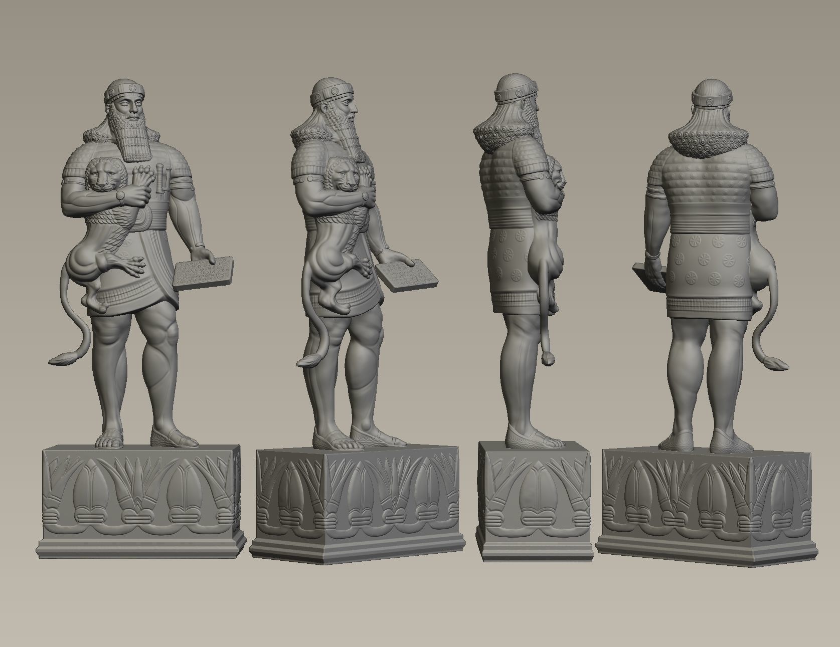 Ashurbanipal statue of person 3D print model_1