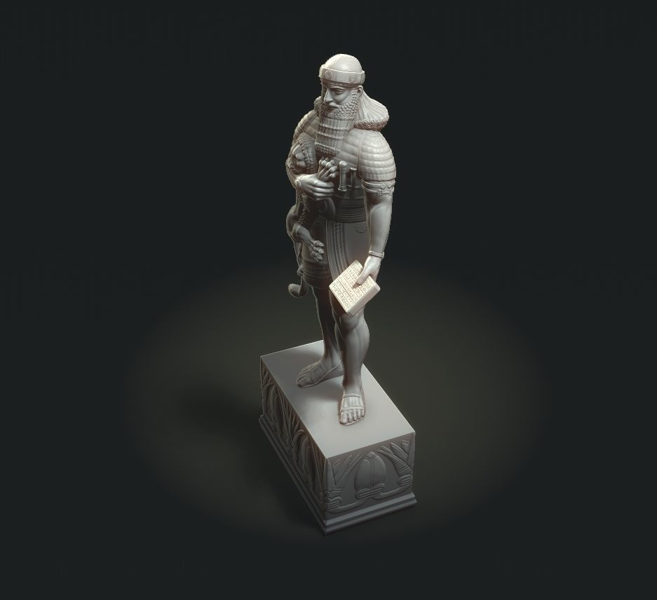 Ashurbanipal statue of person 3D print model_22