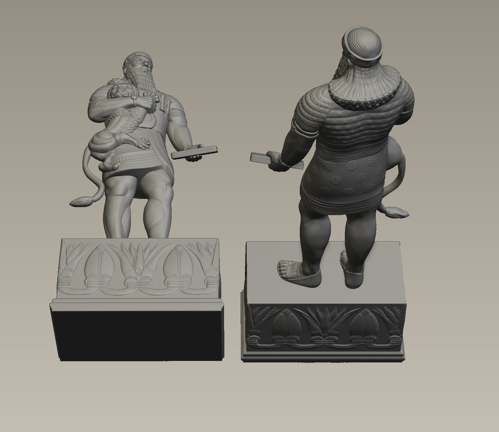 Ashurbanipal statue of person 3D print model_9