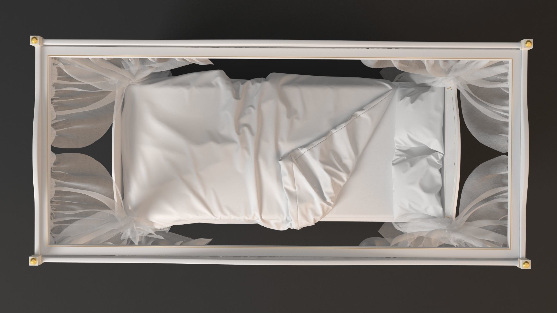 4 Poster Bed with Curtains 3D model_4