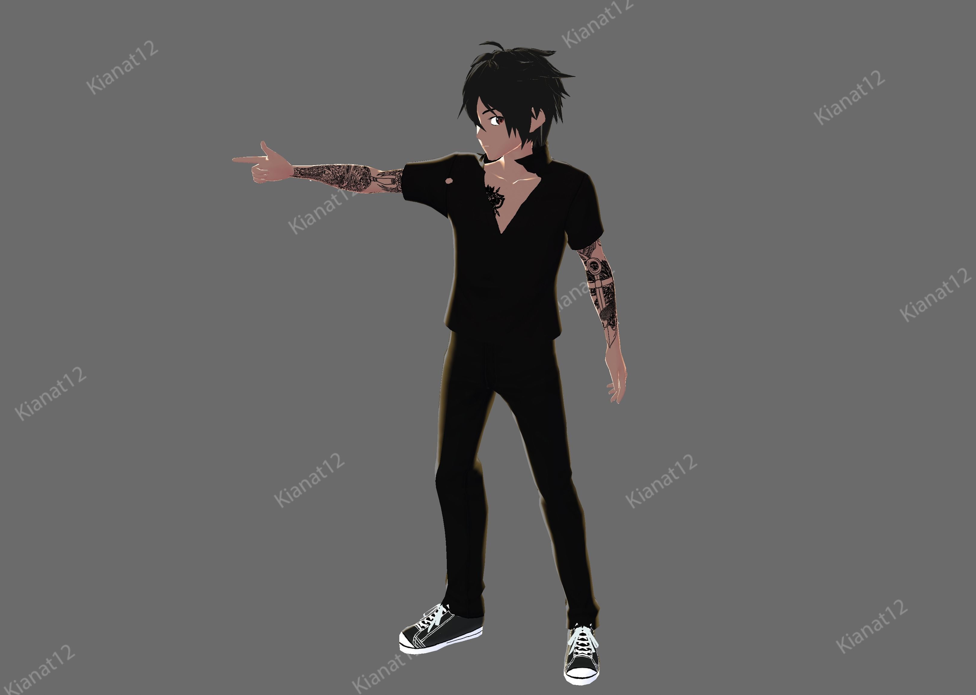 3d low poly male avatar for vrchat and for vtubing  Low-poly 3D model_20
