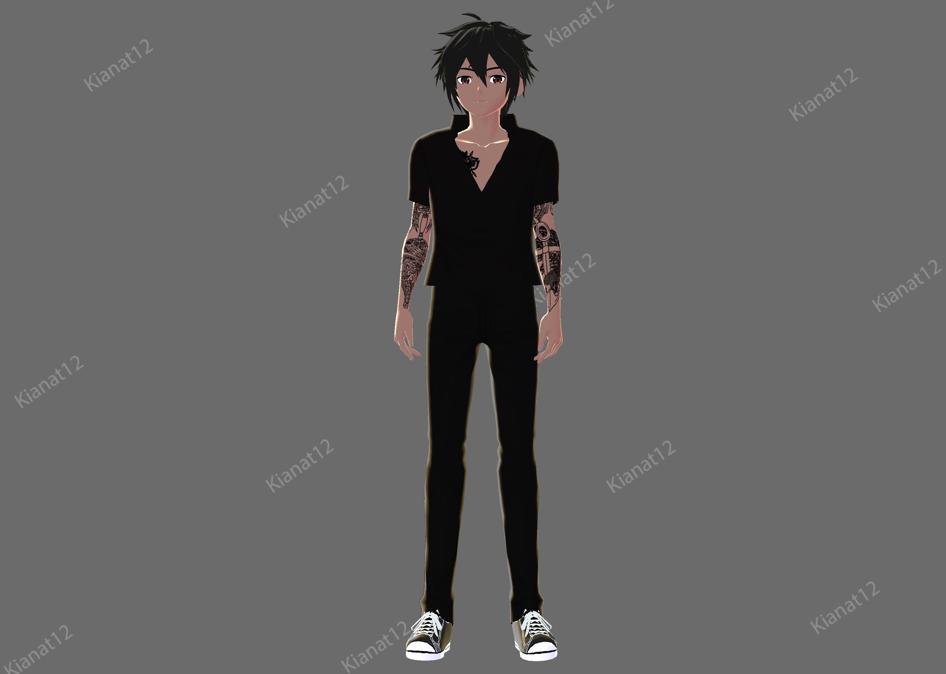 3d low poly male avatar for vrchat and for vtubing  Low-poly 3D model_4