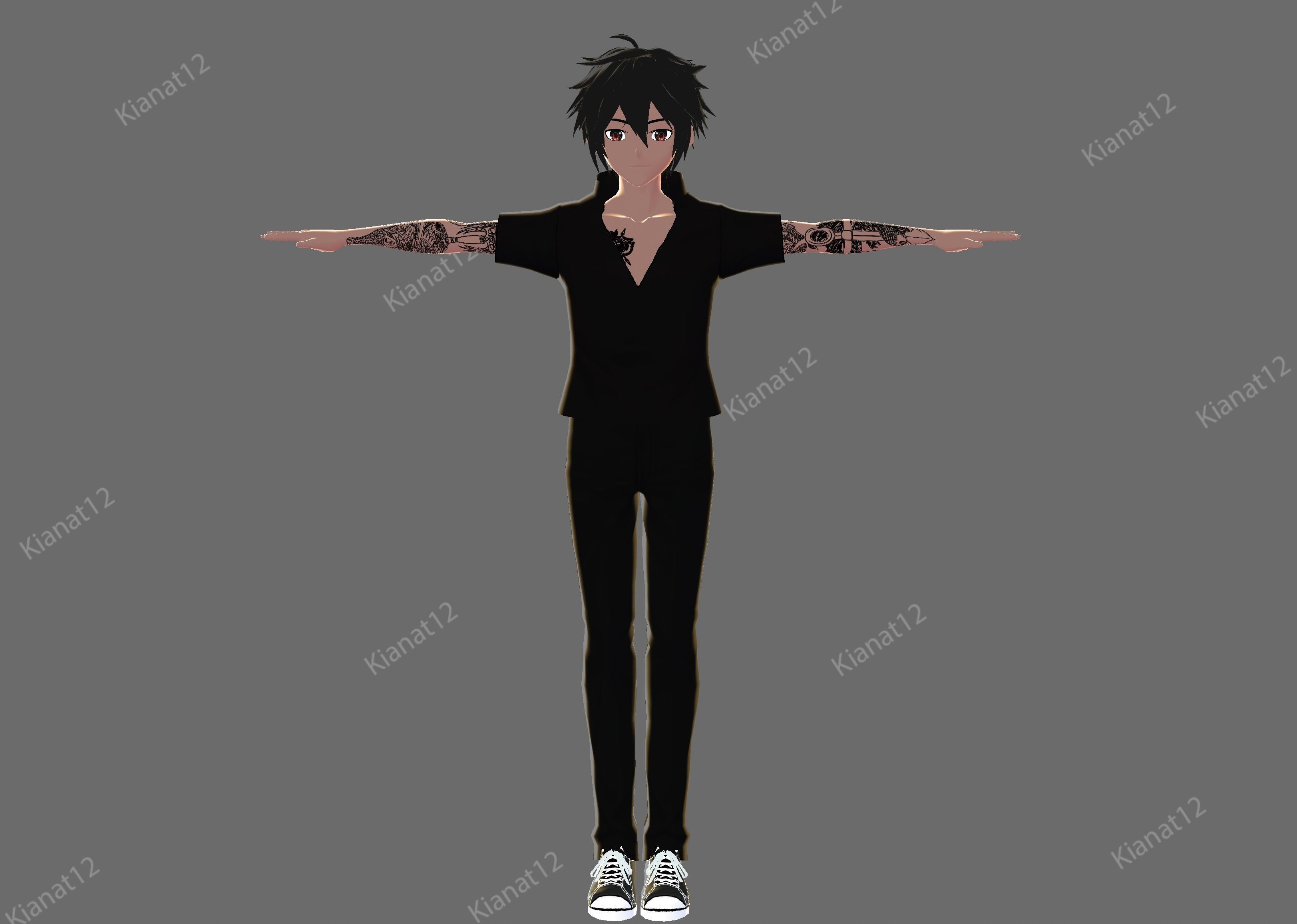 3d low poly male avatar for vrchat and for vtubing  Low-poly 3D model_16