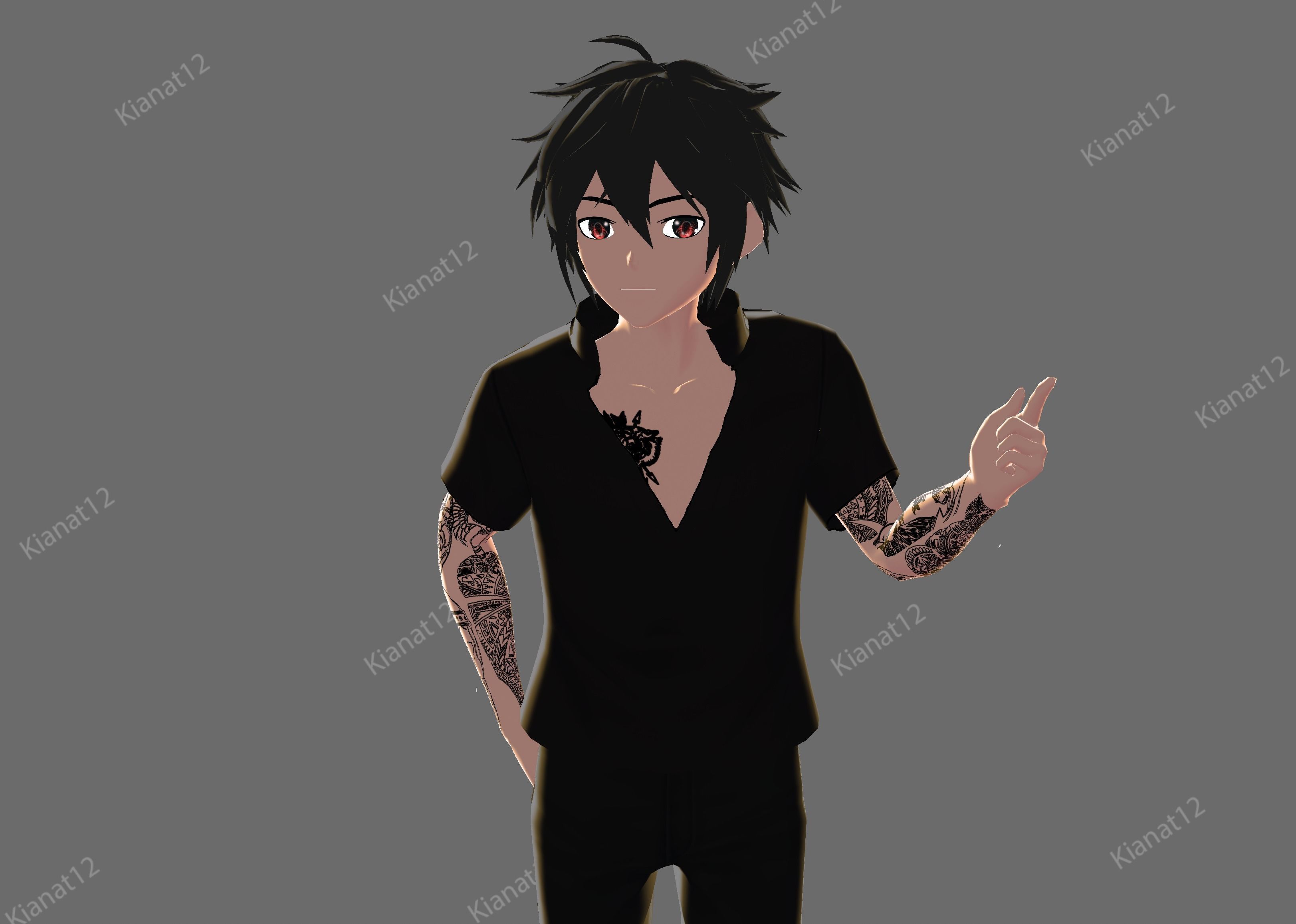 3d low poly male avatar for vrchat and for vtubing  Low-poly 3D model_9