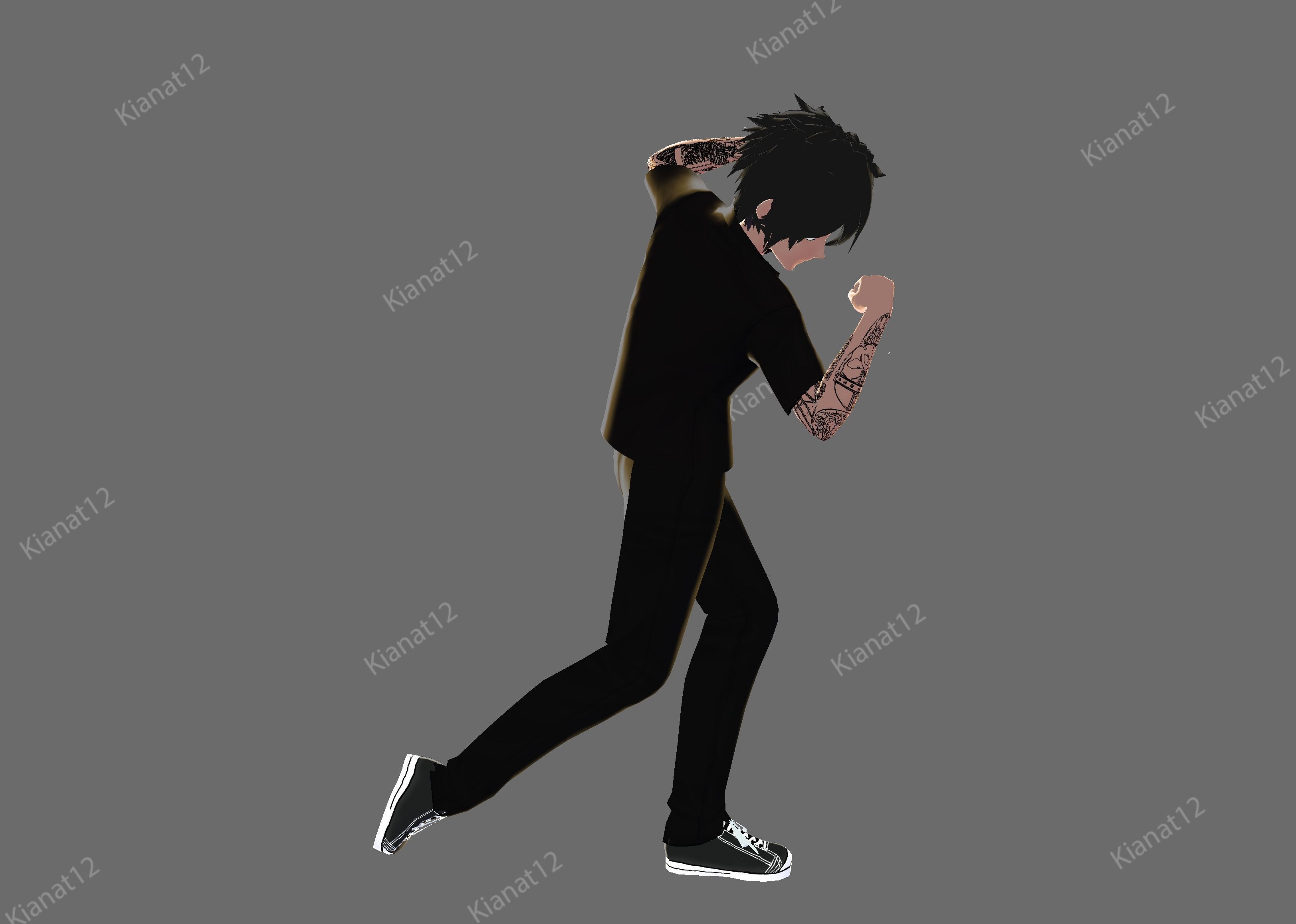 3d low poly male avatar for vrchat and for vtubing  Low-poly 3D model_19