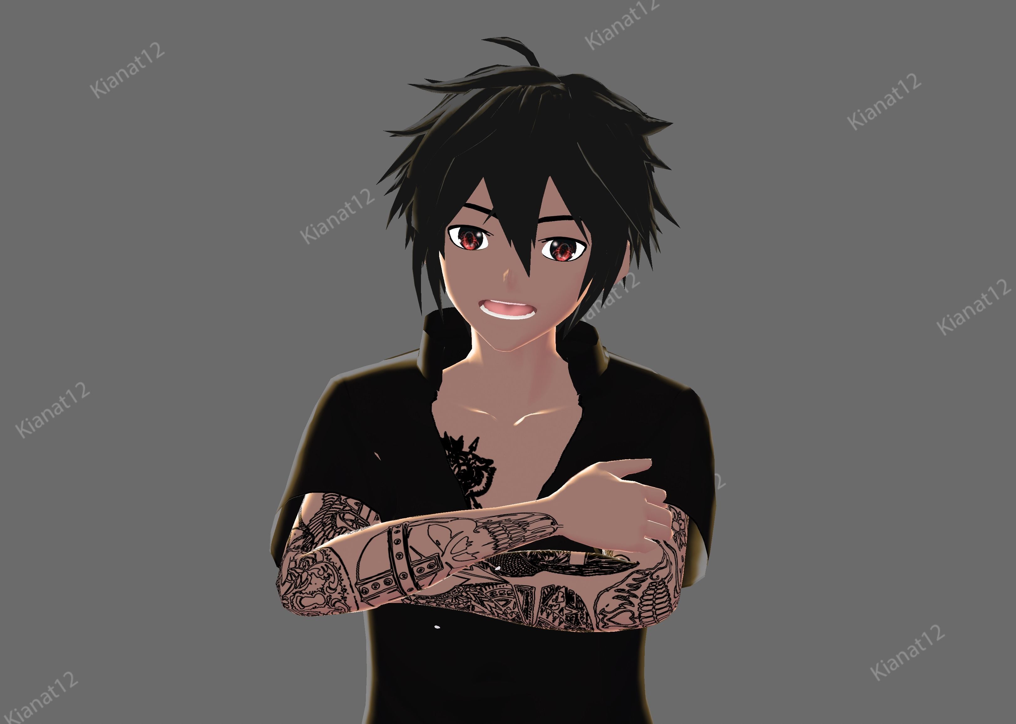 3d low poly male avatar for vrchat and for vtubing  Low-poly 3D model_12