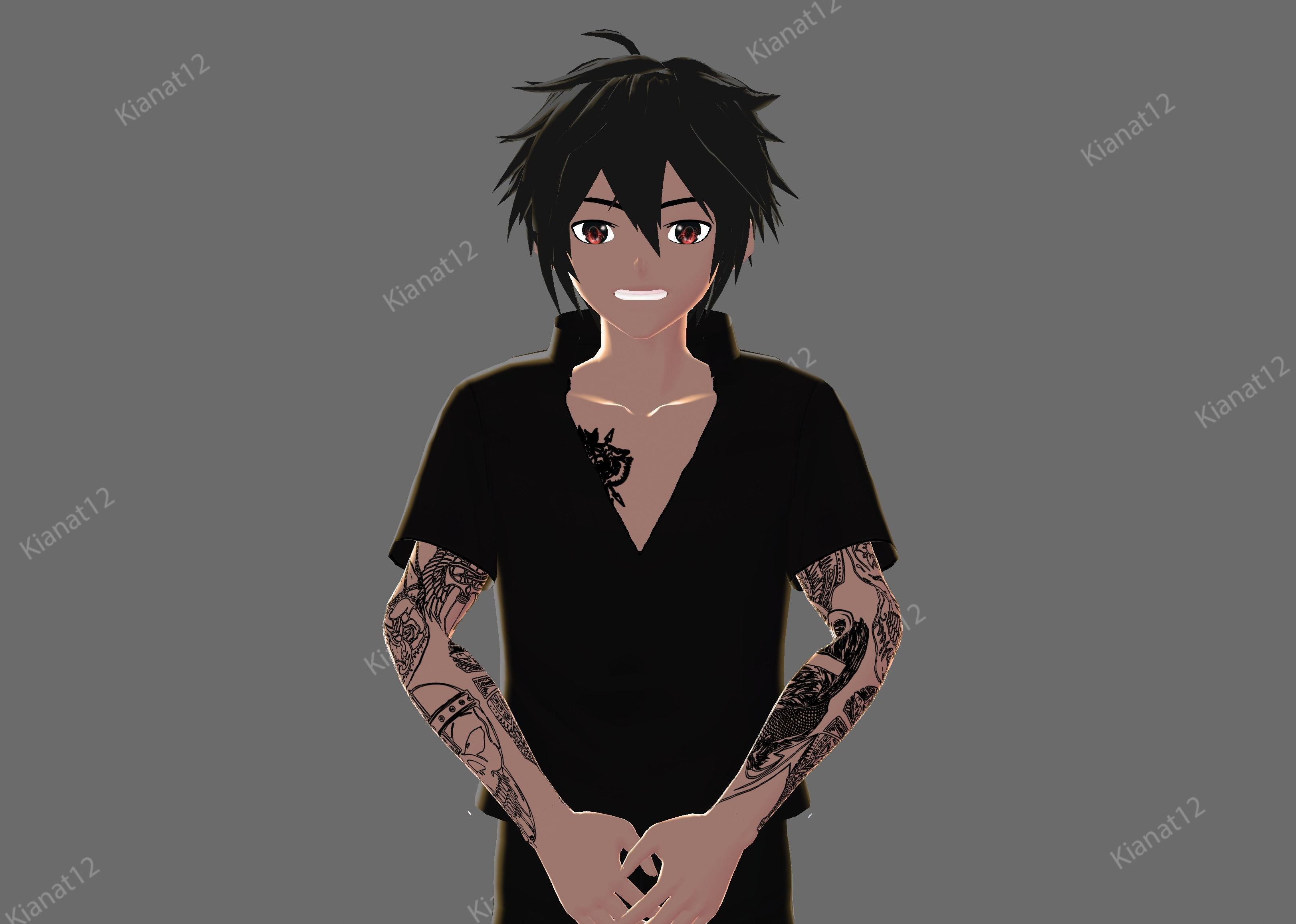 3d low poly male avatar for vrchat and for vtubing  Low-poly 3D model_17