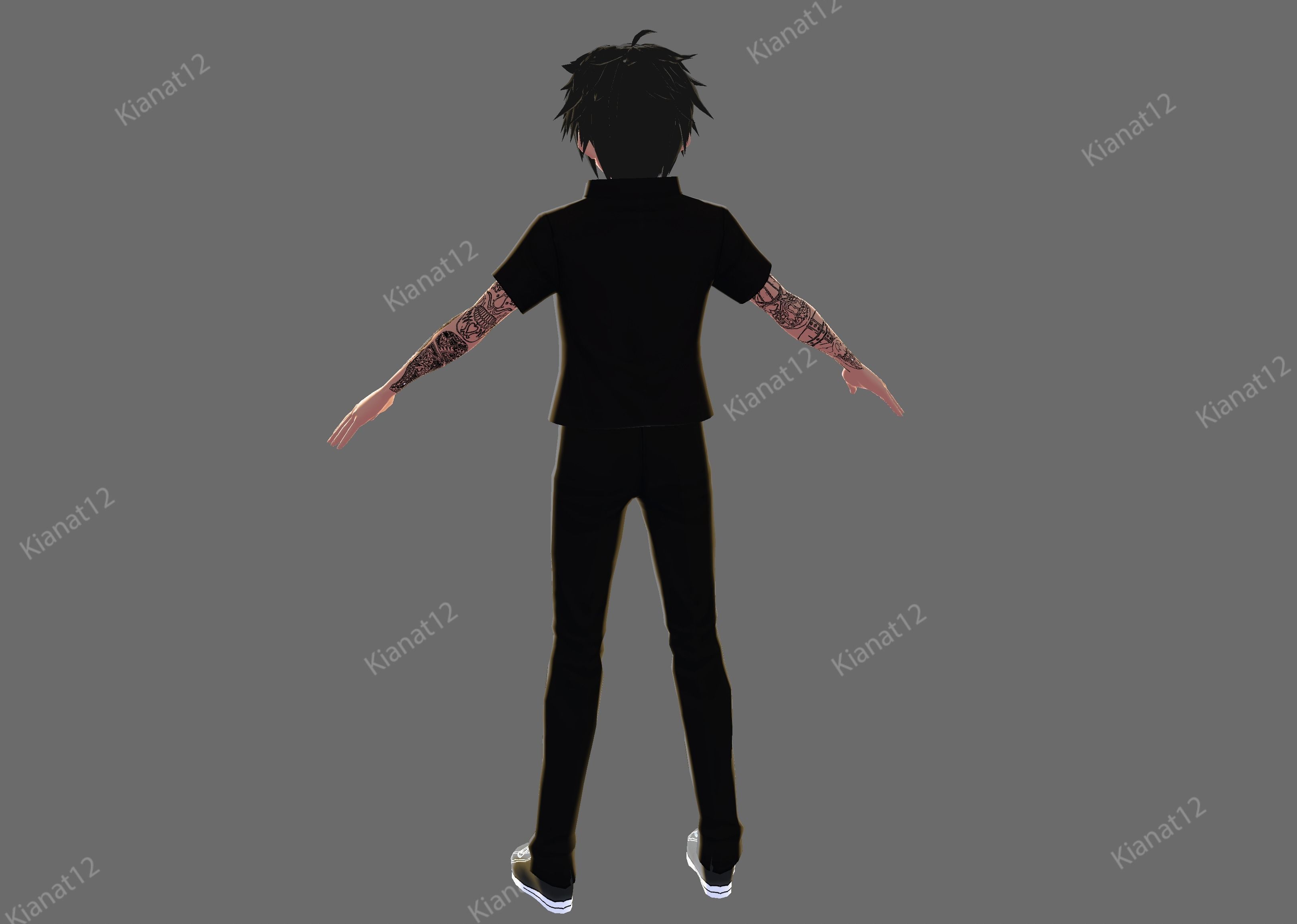 3d low poly male avatar for vrchat and for vtubing  Low-poly 3D model_11