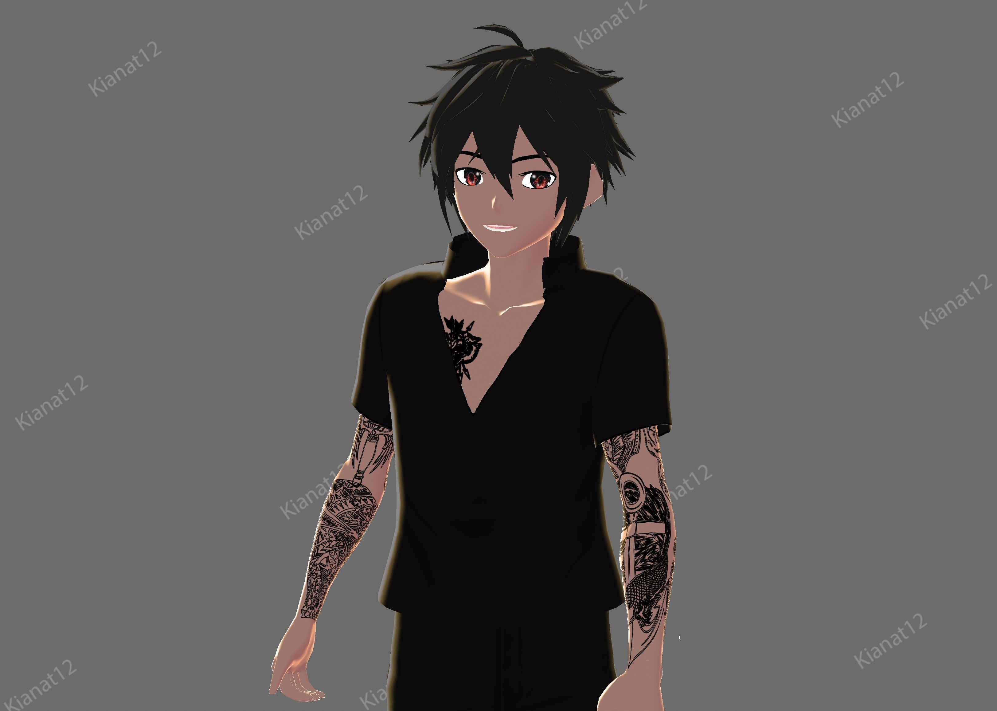 3d low poly male avatar for vrchat and for vtubing  Low-poly 3D model_18