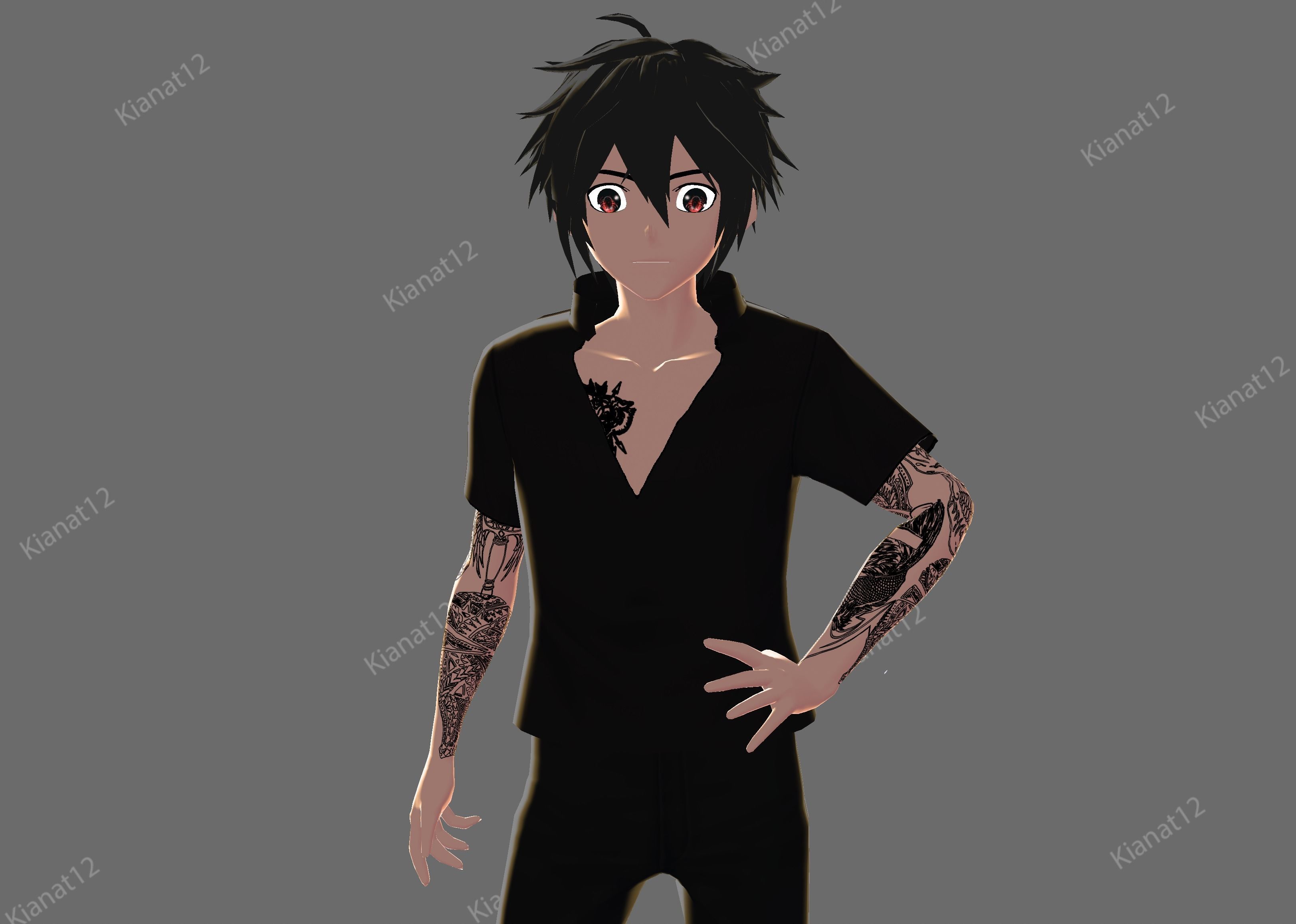 3d low poly male avatar for vrchat and for vtubing  Low-poly 3D model_8